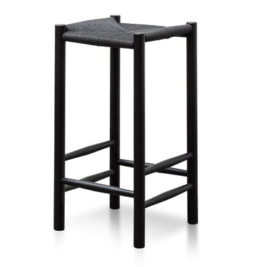 Coastal 65cm Oak Bar Stool - Black