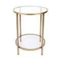 Cocktail Glass Round Side Table - Antique Gold
