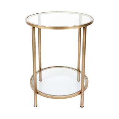 Cocktail Glass Round Side Table - Antique Gold
