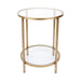 Cocktail Glass Round Side Table - Antique Gold
