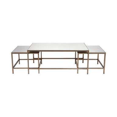 Cocktail Mirrored Nesting Coffee Tables - Antique Gold