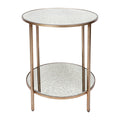 Cocktail Mirrored Side Table - Antique Gold