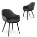 Cody Leather Dining Chair - Charcoal Velvet (Set of 2)