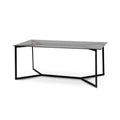 Connor 1.9m Grey Glass Dining Table - Black