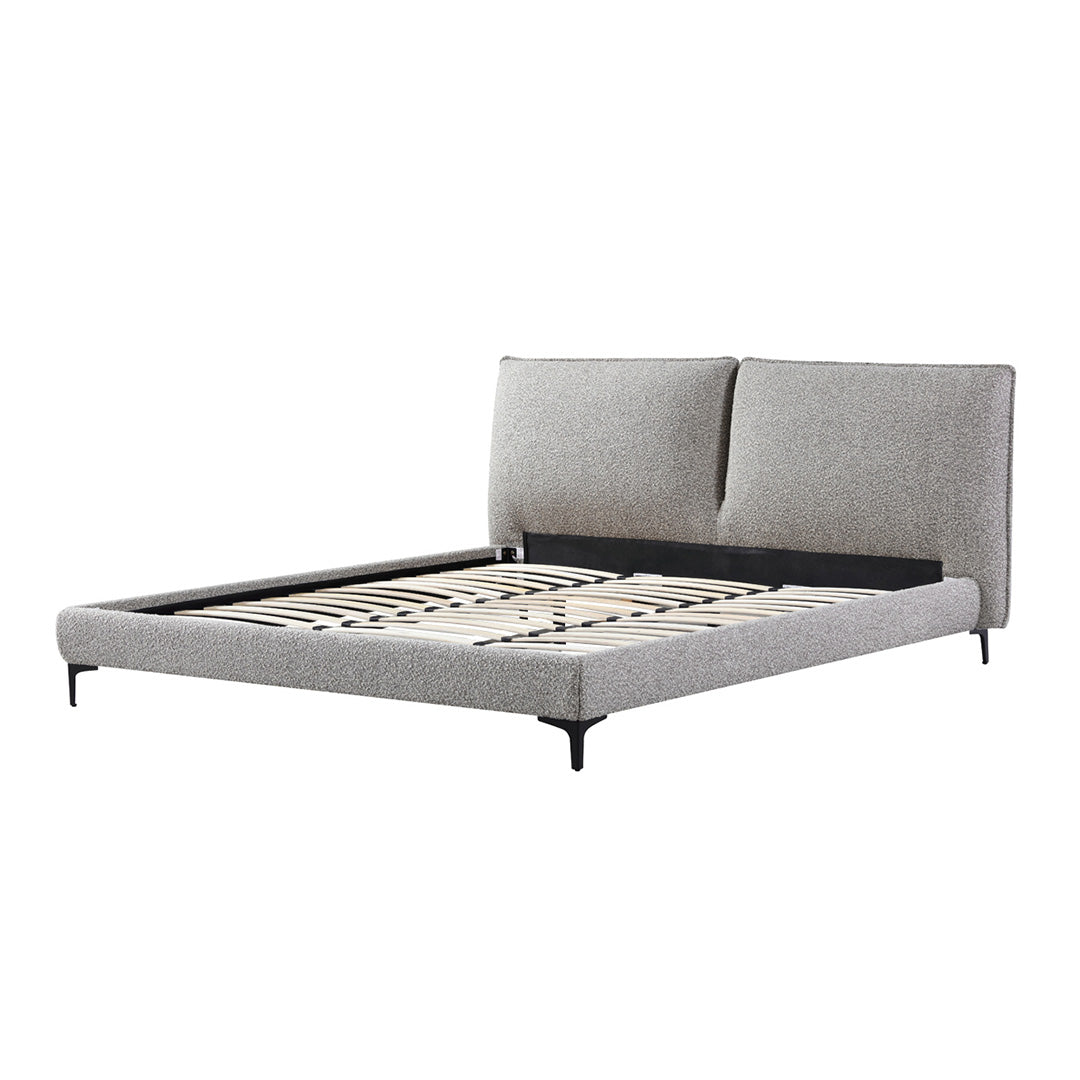 Sand Boucle King Bed Frame