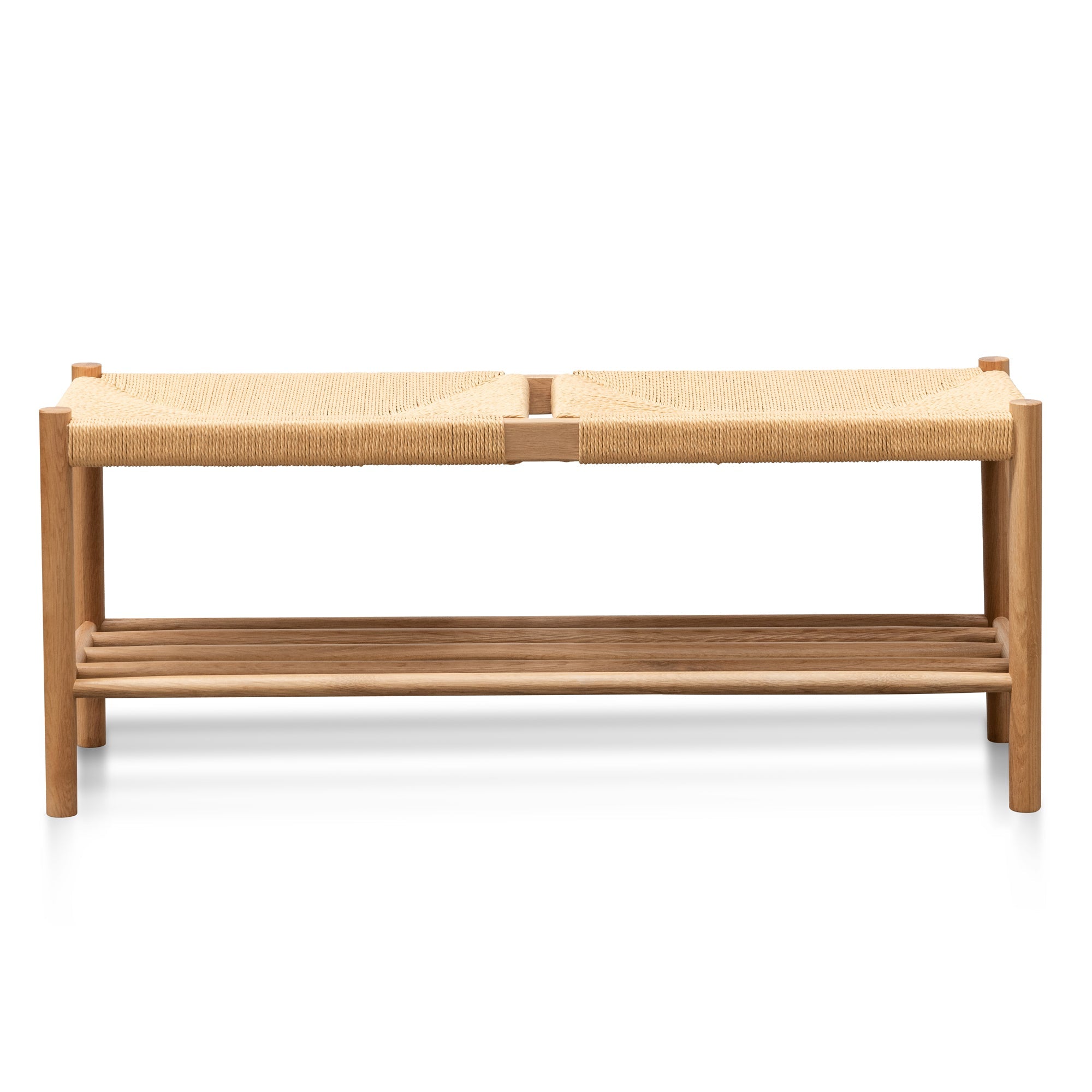 Estelle 110cm Oak Bench - Natural Seat