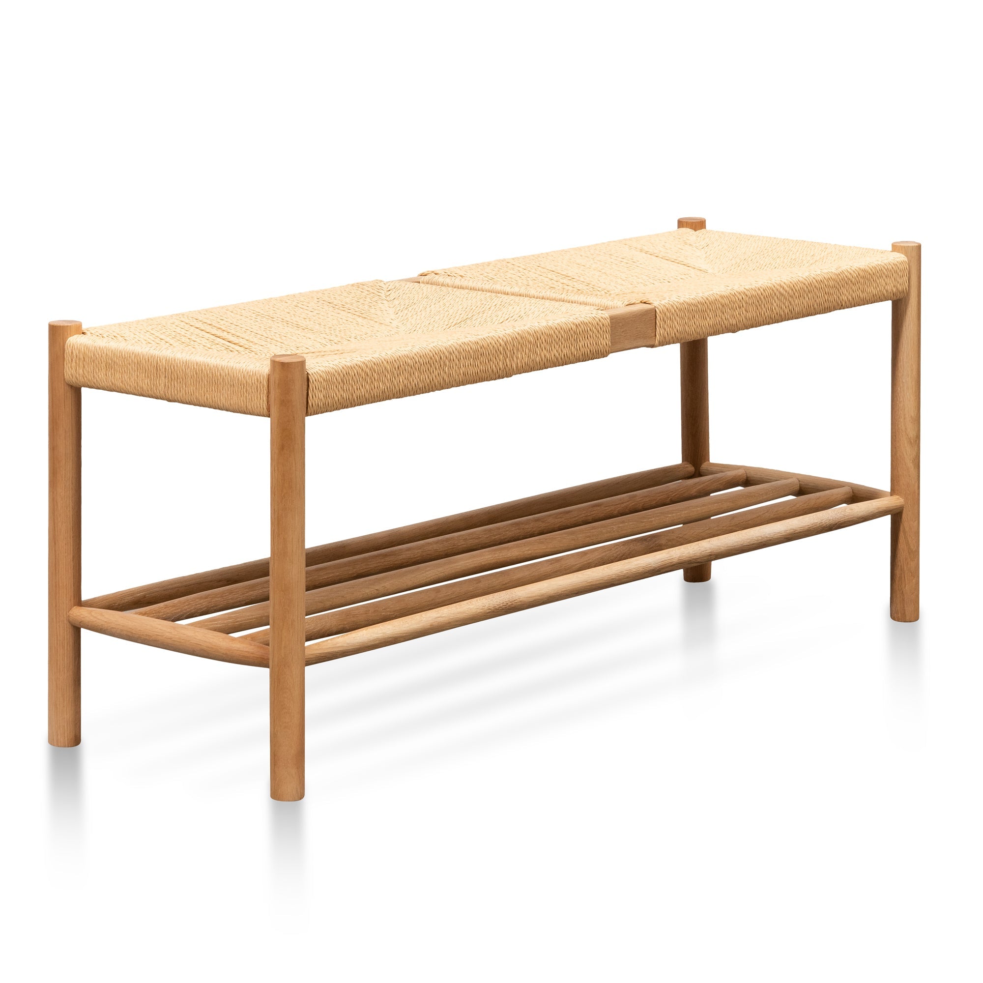 Estelle 110cm Oak Bench - Natural Seat