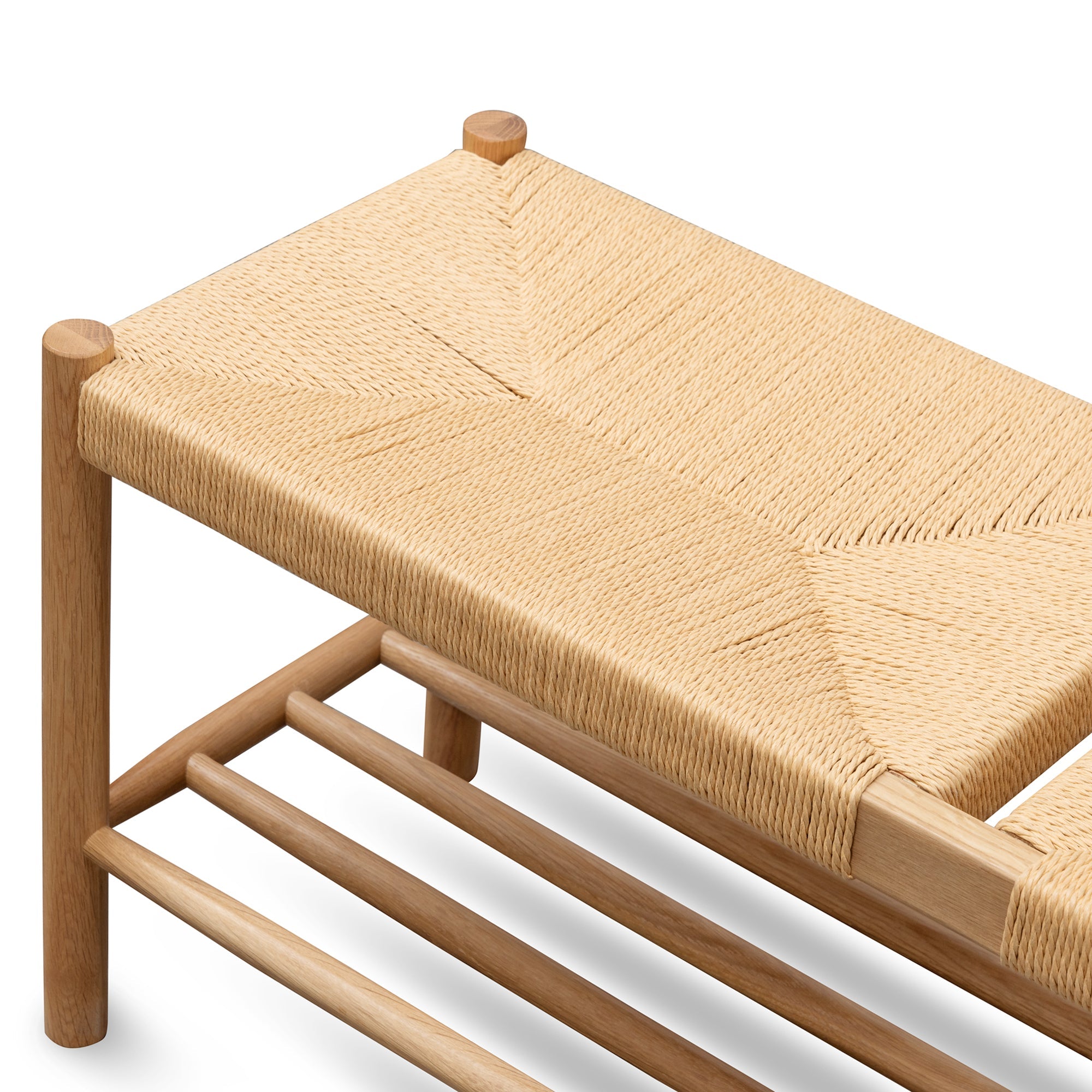 Estelle 110cm Oak Bench - Natural Seat