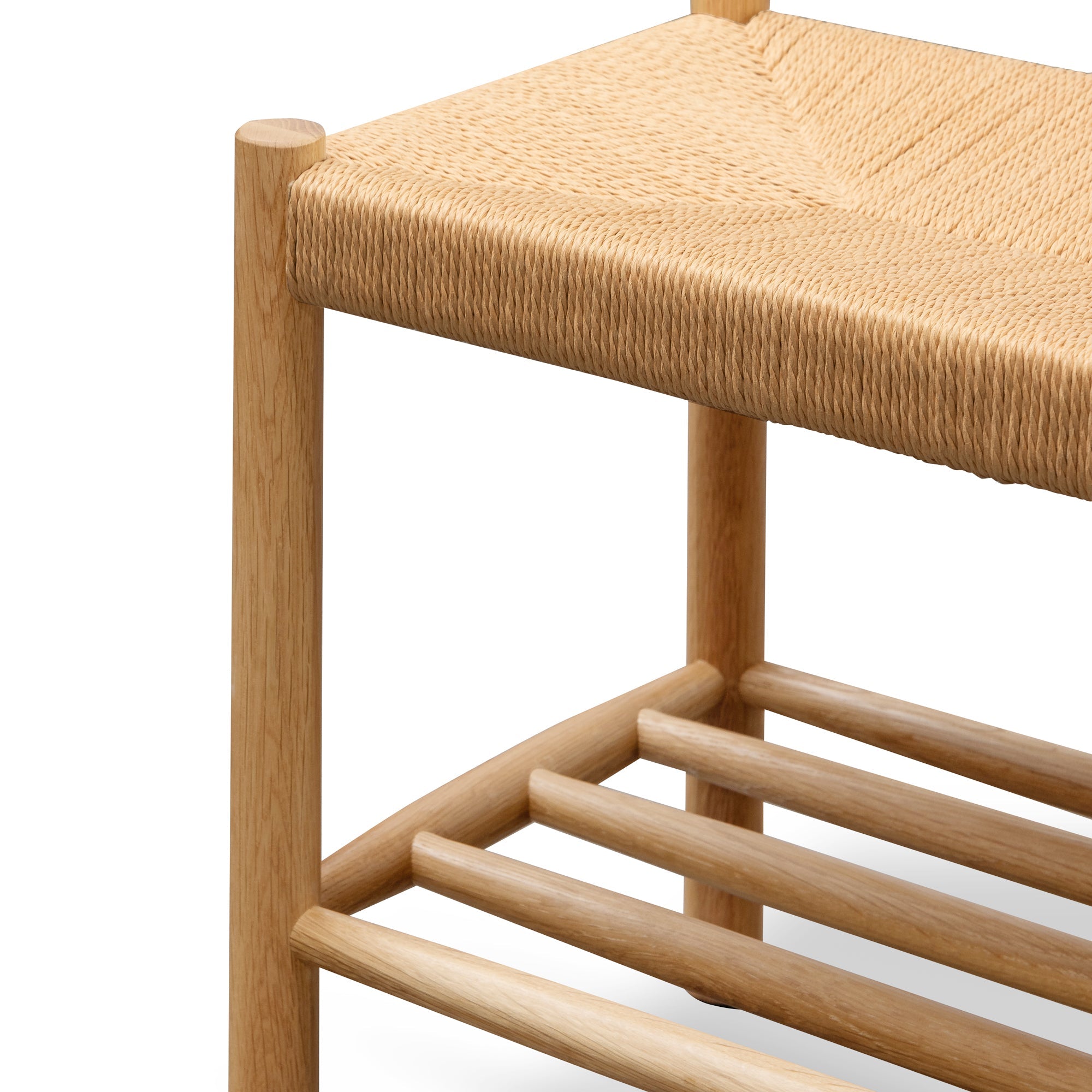 Estelle 110cm Oak Bench - Natural Seat