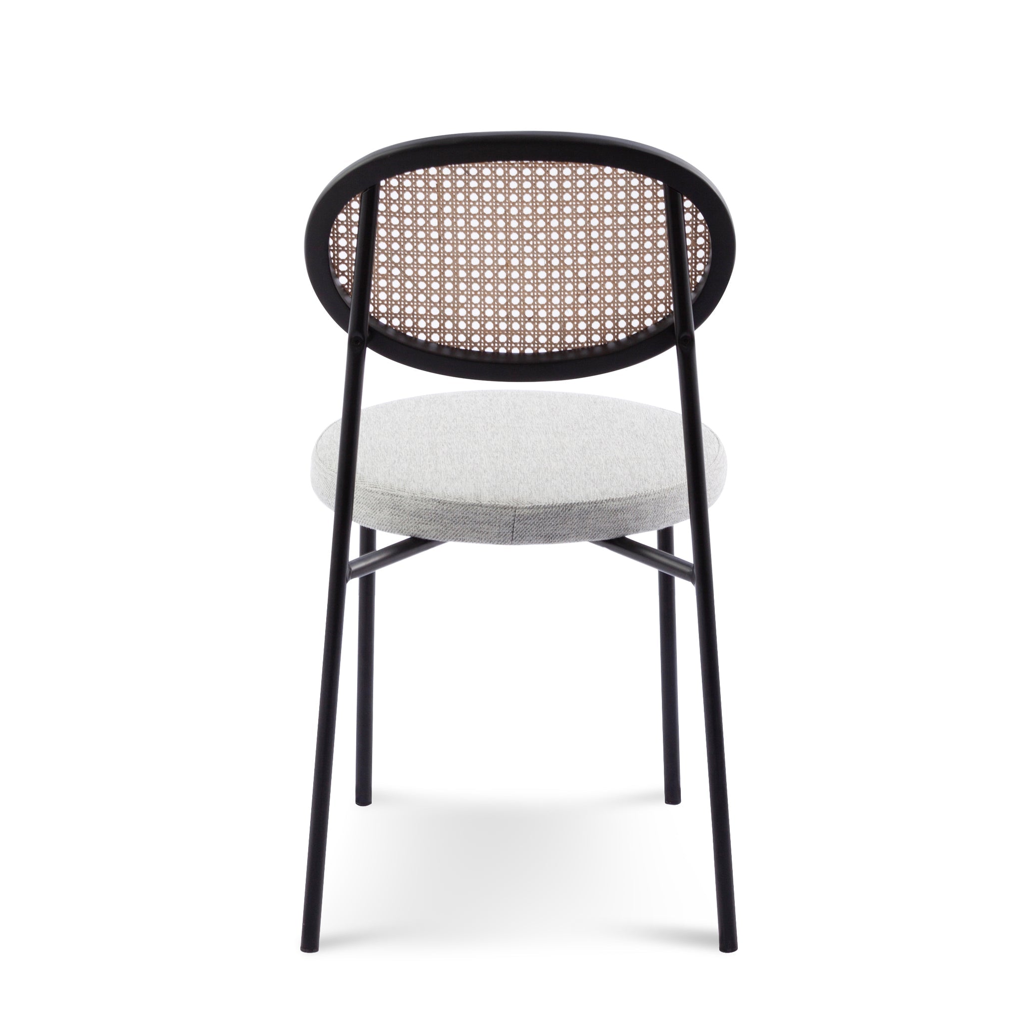 Rattan Back Dining Chair - Silver Grey