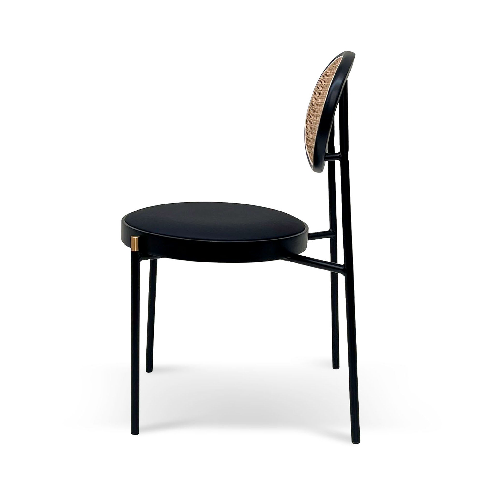 Natural Rattan Dining Chair - Black