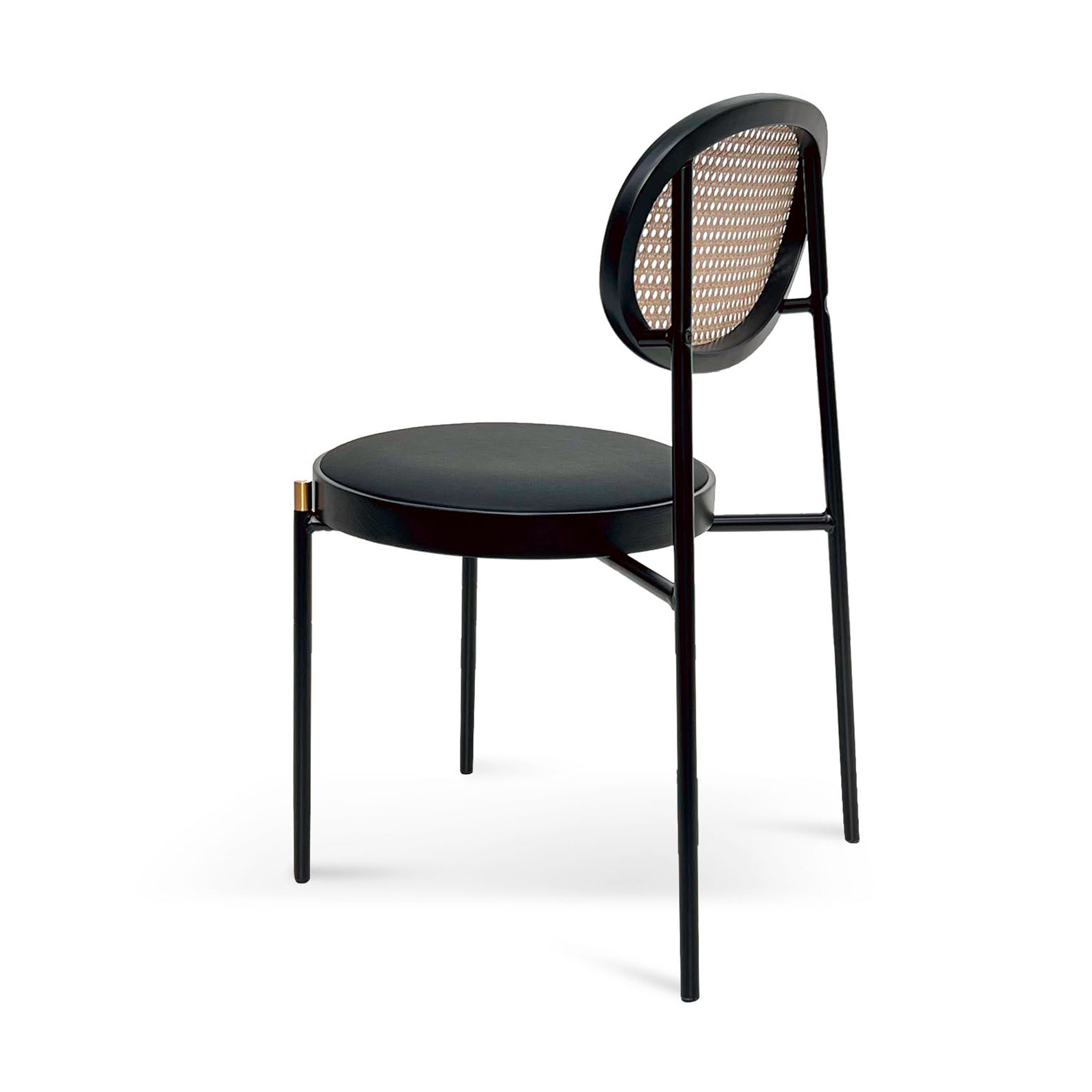 Natural Rattan Dining Chair - Black