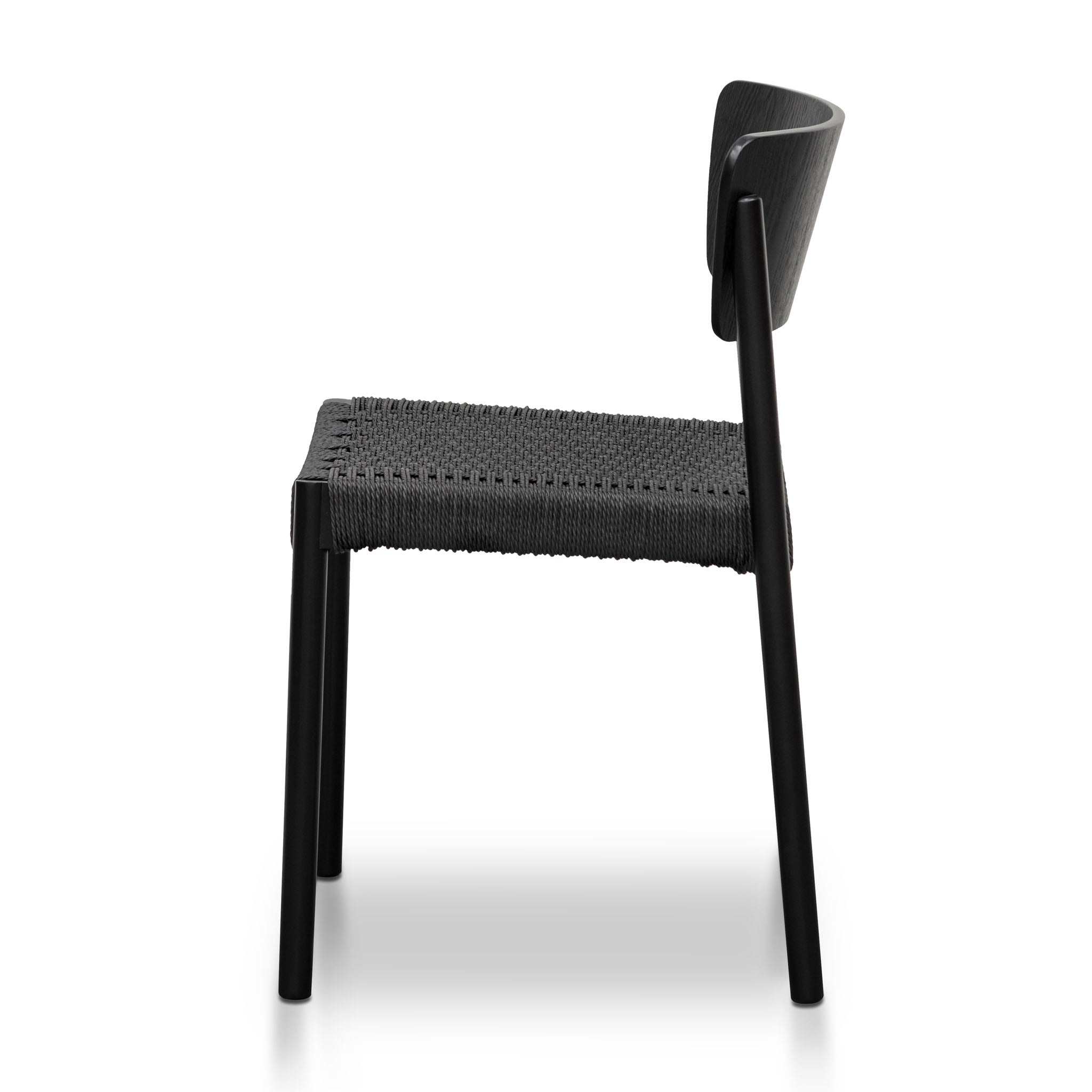 Rope Seat Dining Chair - Black (set of 2)