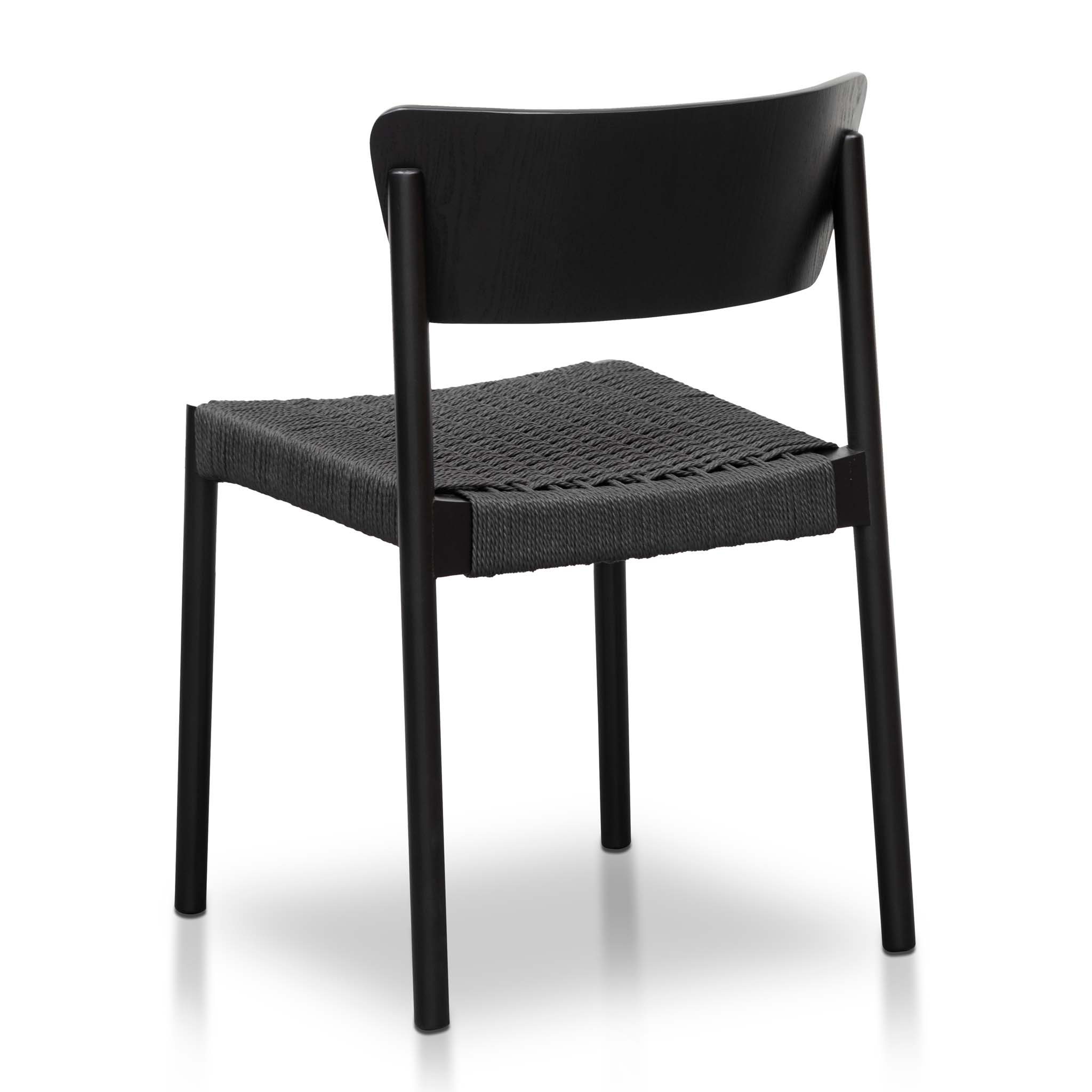 Rope Seat Dining Chair - Black (set of 2)