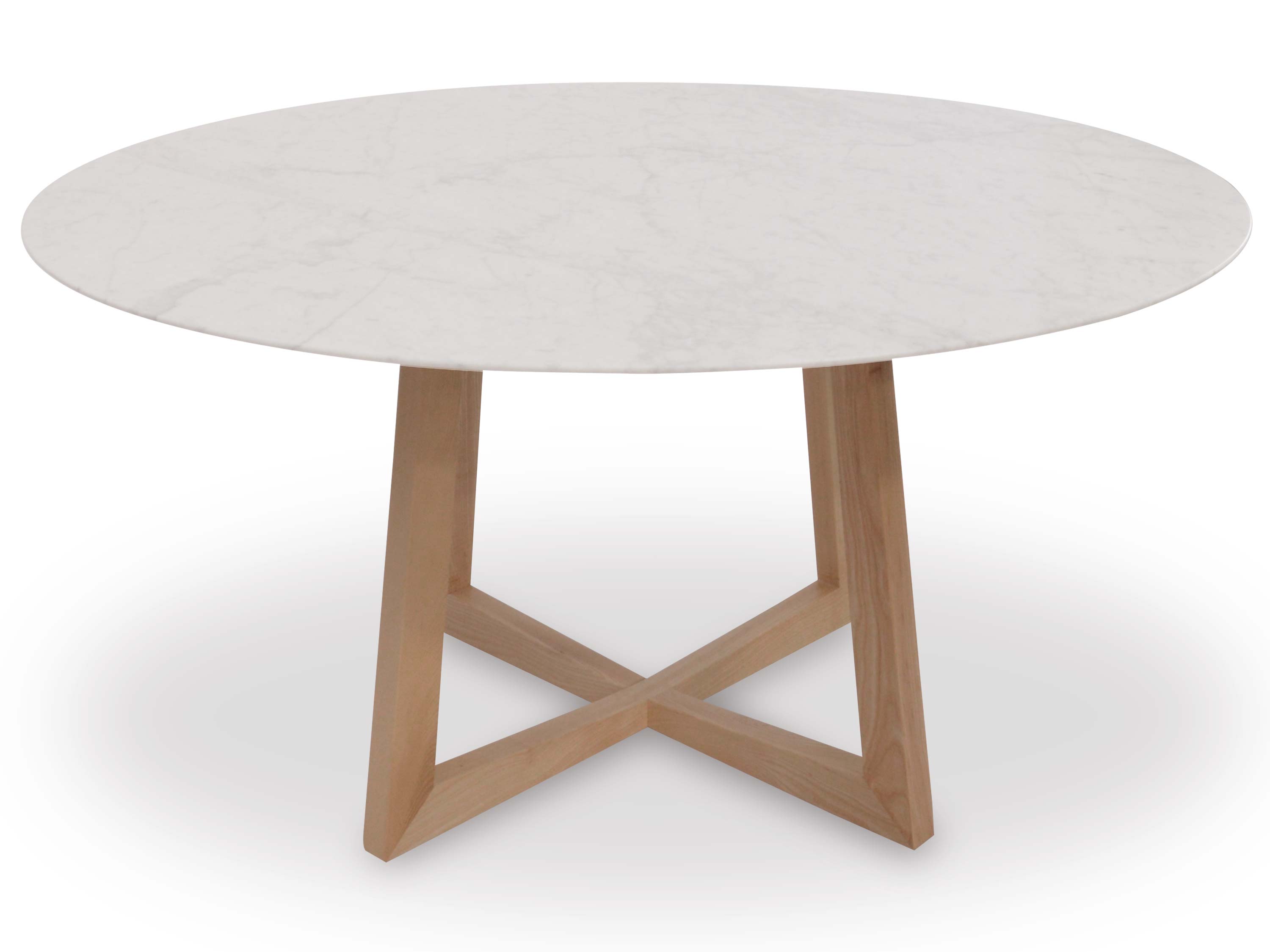 Kim 1.5m Round Marble Dining Table - Natural