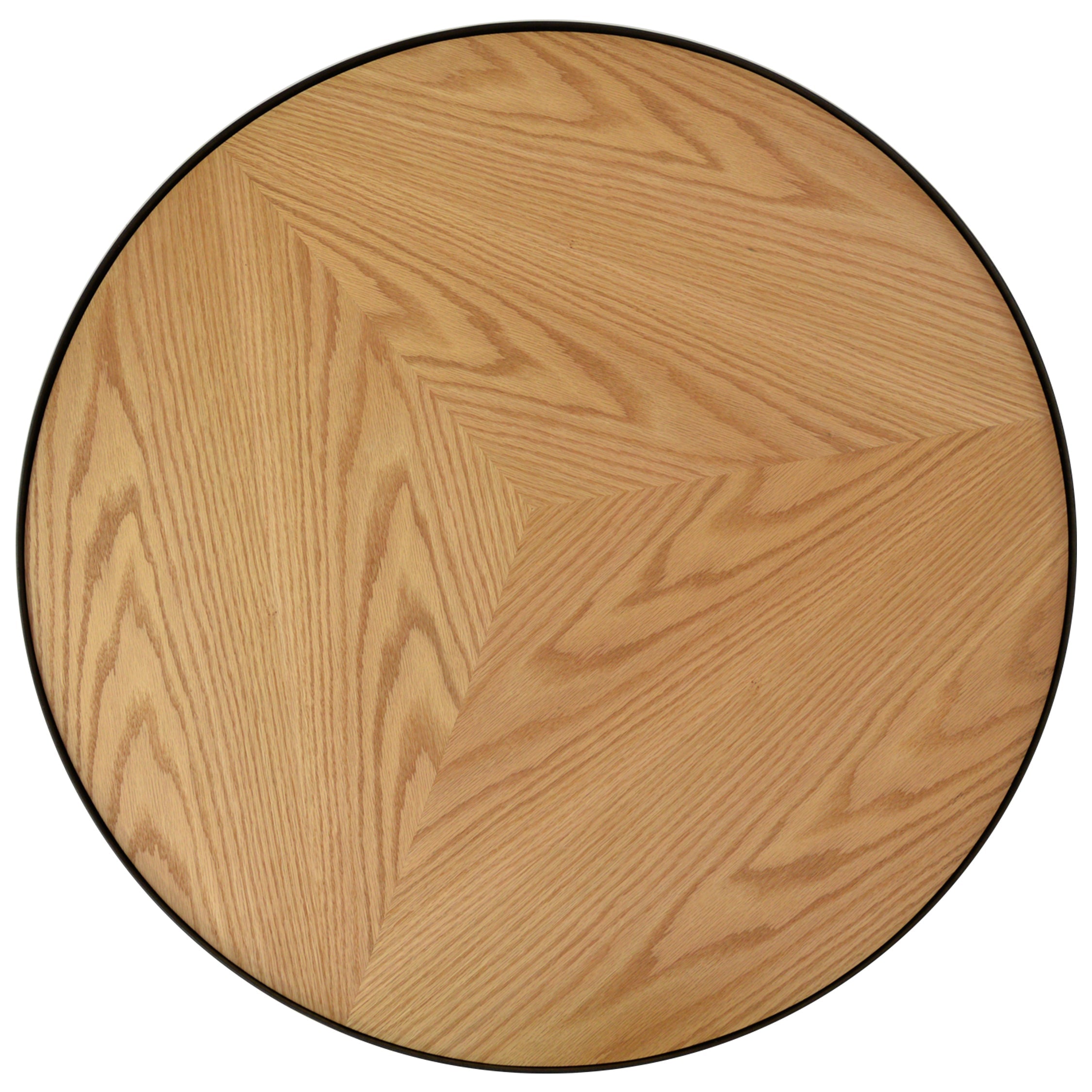 CCF388L-BB 90x45cm Round Coffee Table - Natural Top - Black Frame