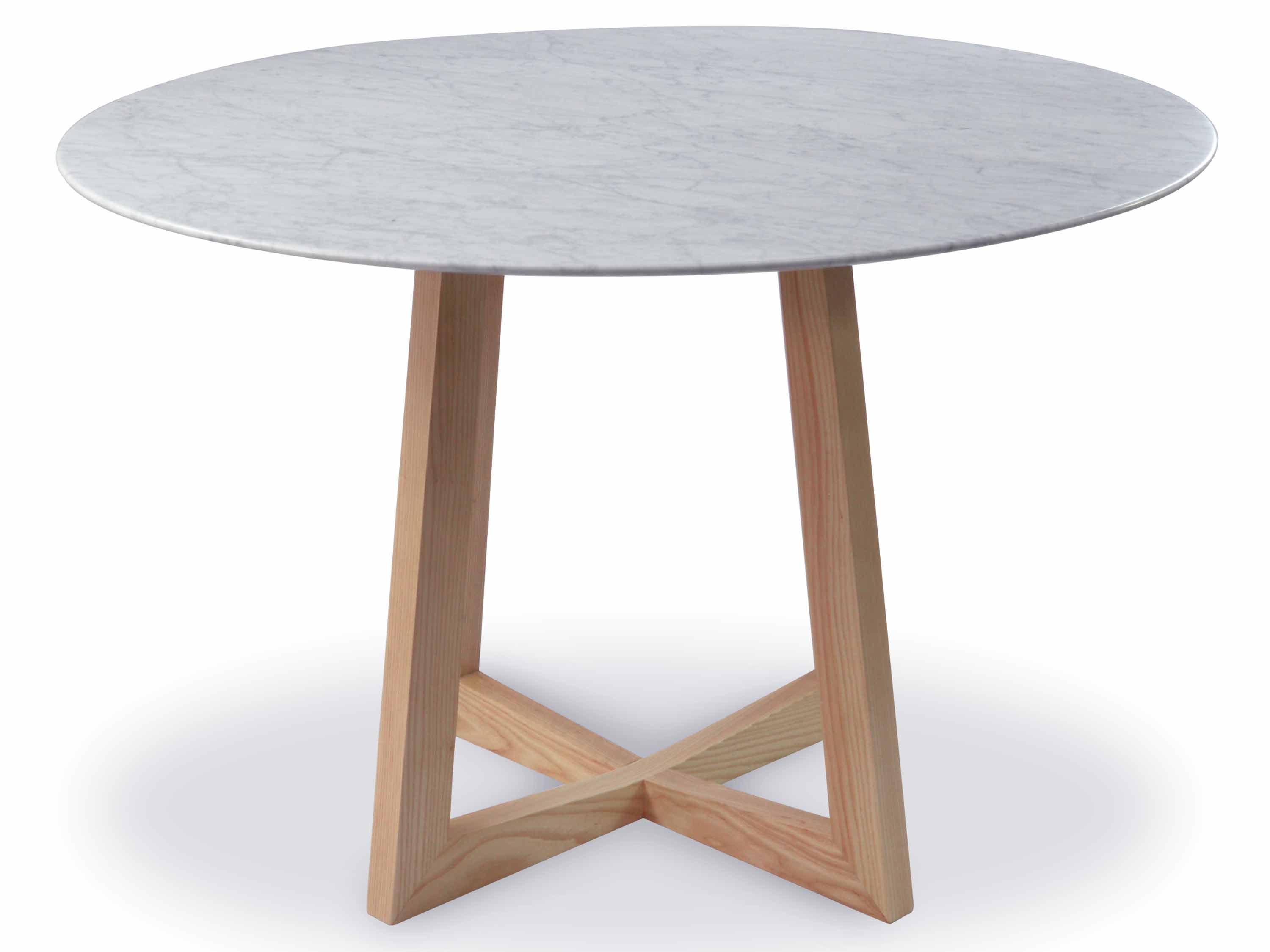 Kim 1.15m Marble Round Dining Table - Natural