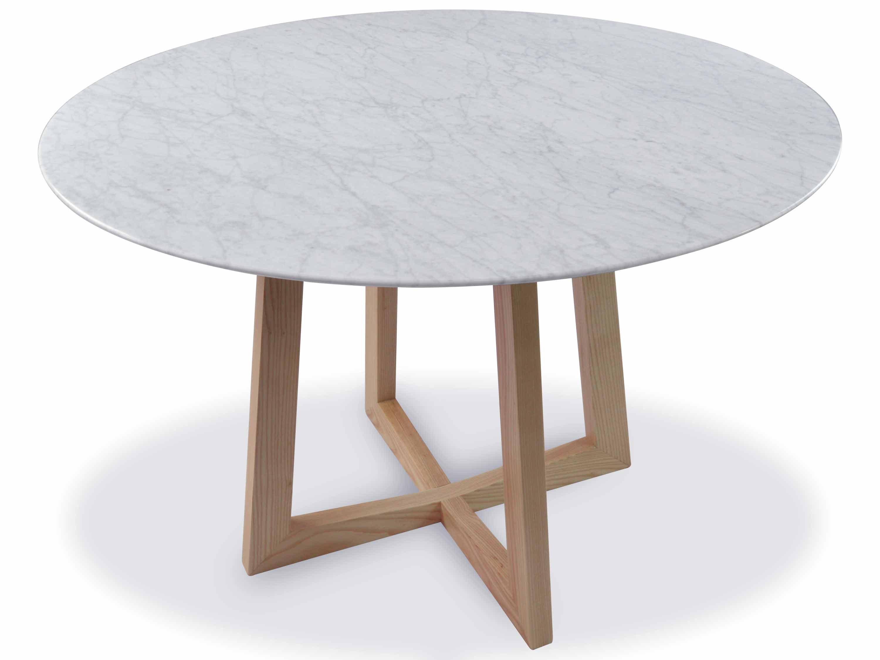 Kim 1.15m Marble Round Dining Table - Natural