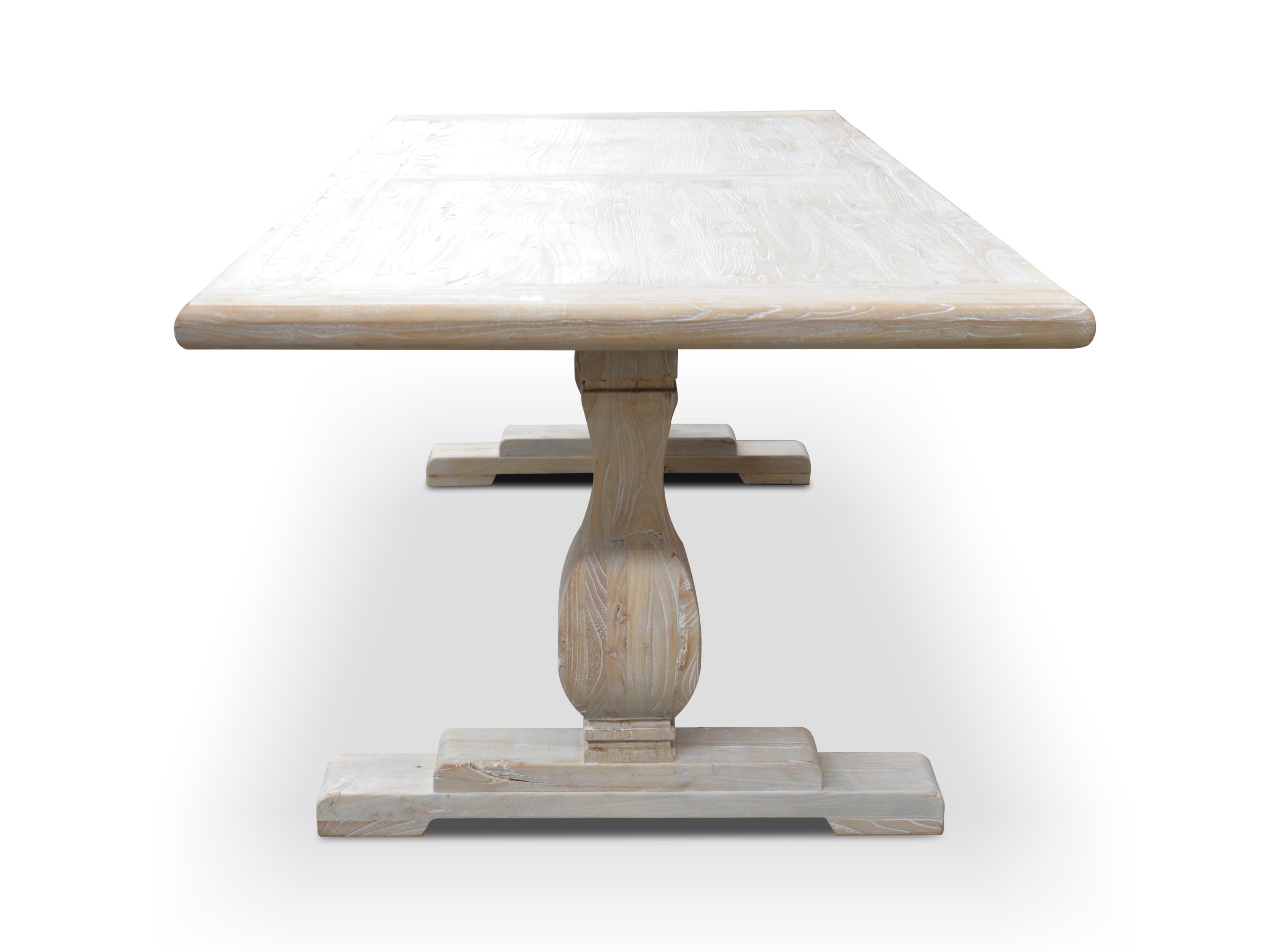 Winston 198cm Dining Table - Rustic White Washed