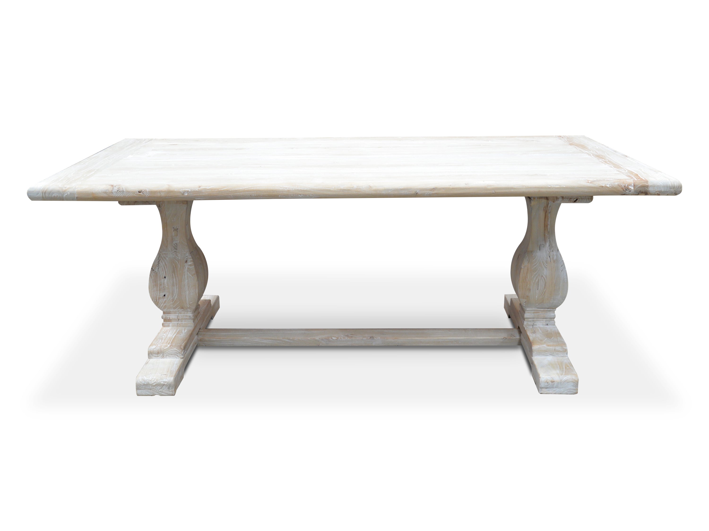 Winston 198cm Dining Table - Rustic White Washed