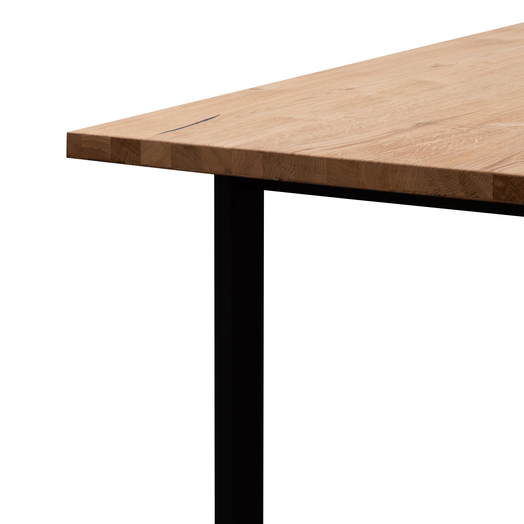 CDT6059-SI 2.2m Straight Top Dining Table - Rustic Oak Veneer - Metal Legs