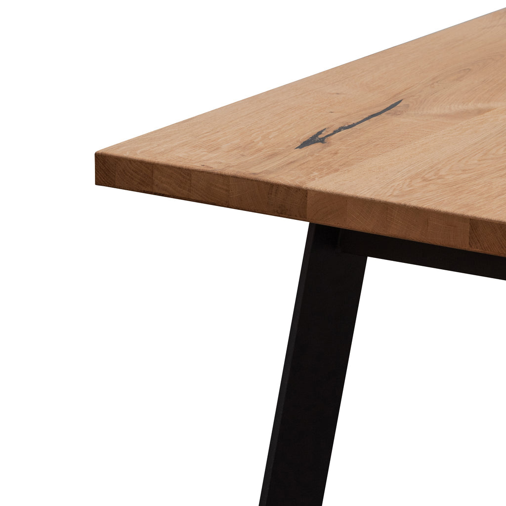 2.2m Straight Top Dining table - Rustic Oak Veneer