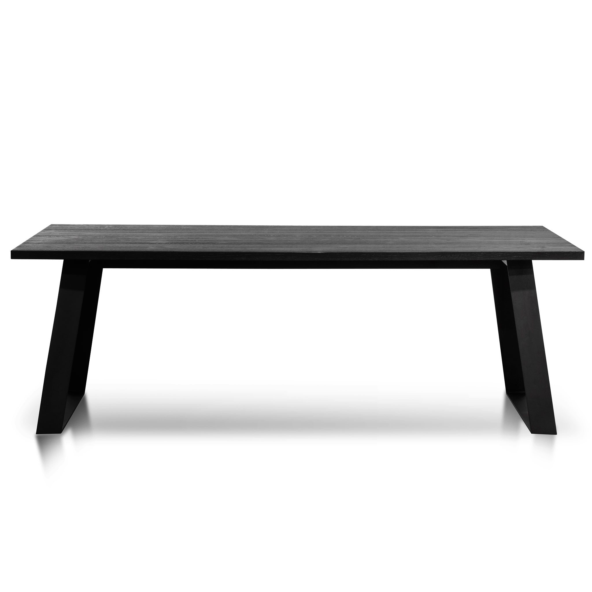 2.2m Straight Top Dining table - Black Rustic Oak Veneer