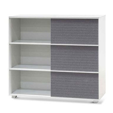 CDT6169-SN Inter-layered White Storage Cabinet - Grey Doors