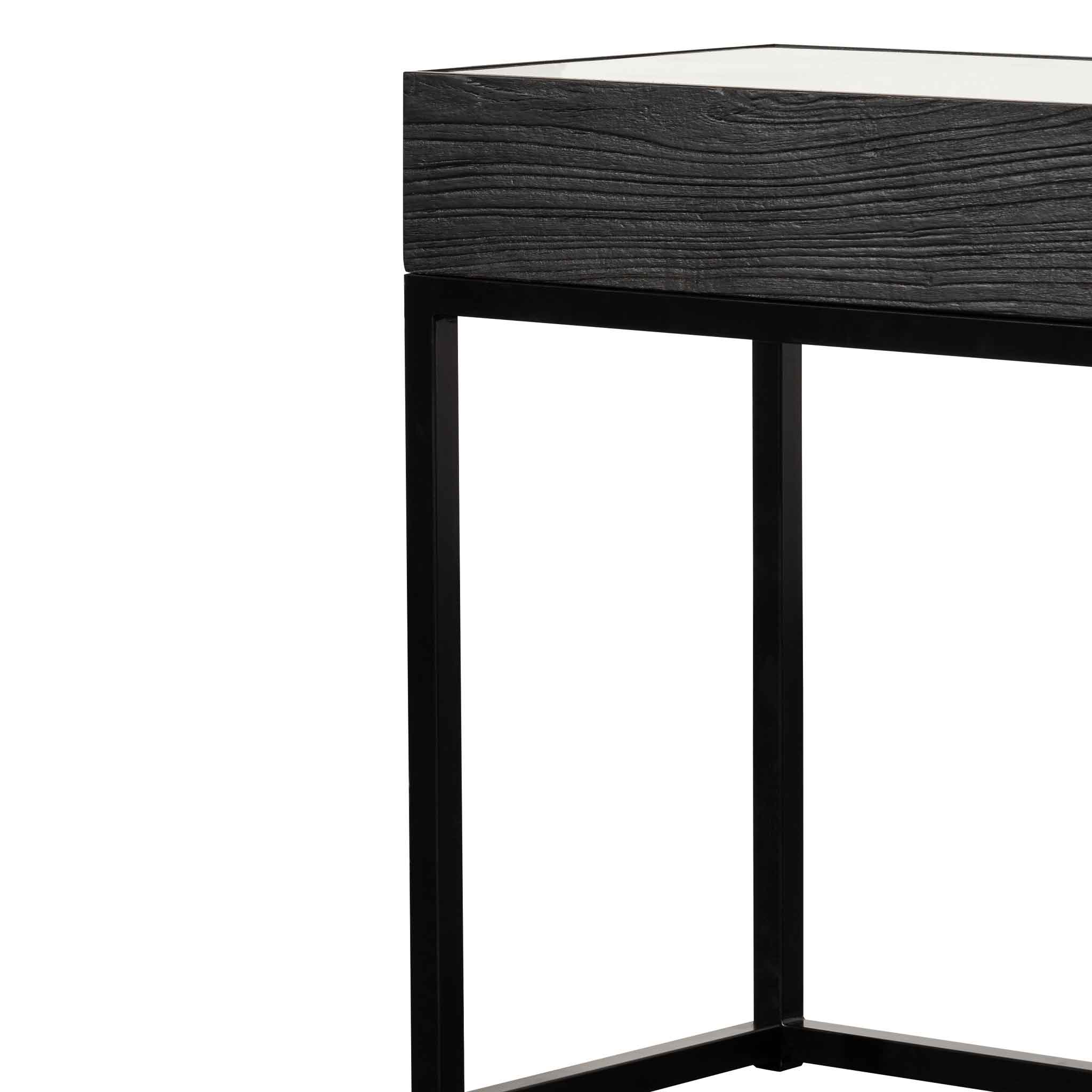 Ted 1.39m Reclaimed Console Table - Full Black