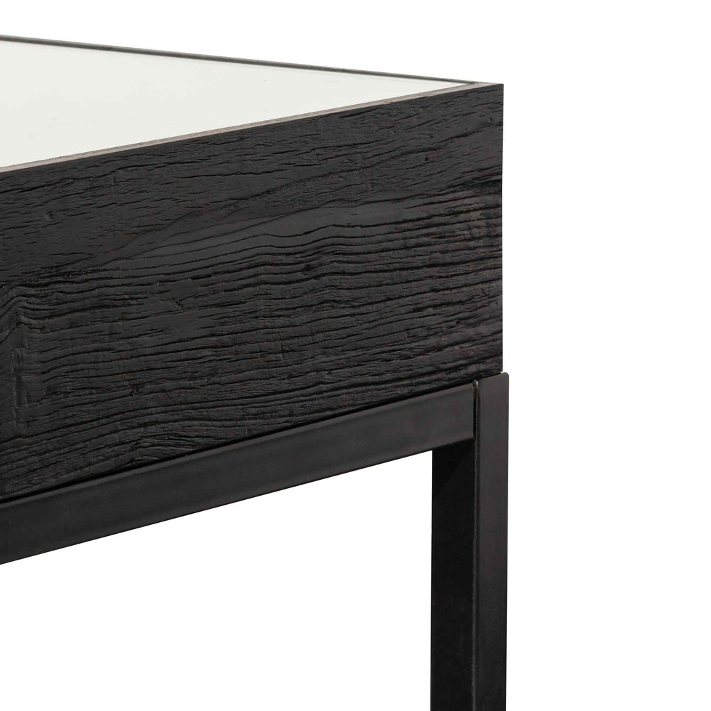Ted 1.39m Reclaimed Console Table - Full Black