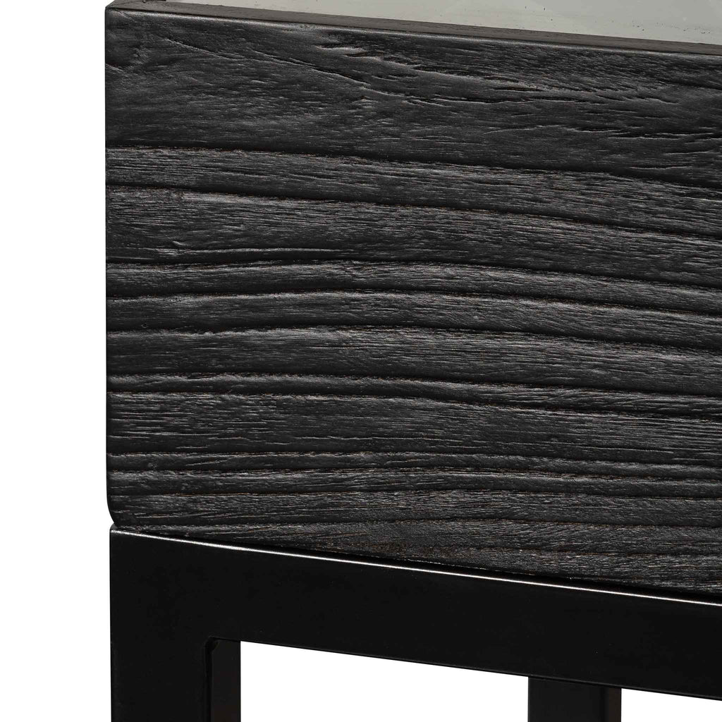 Ted 1.39m Reclaimed Console Table - Full Black