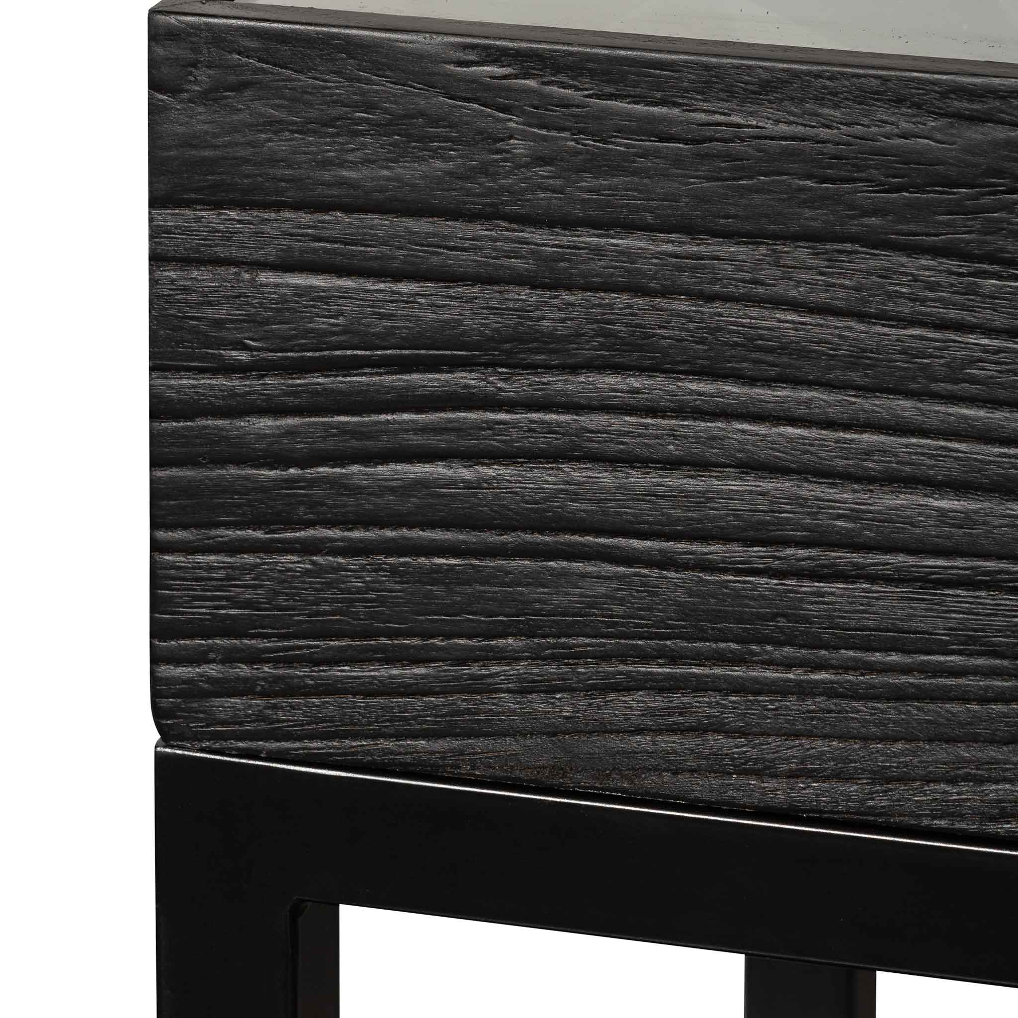 Ted 1.39m Reclaimed Console Table - Full Black