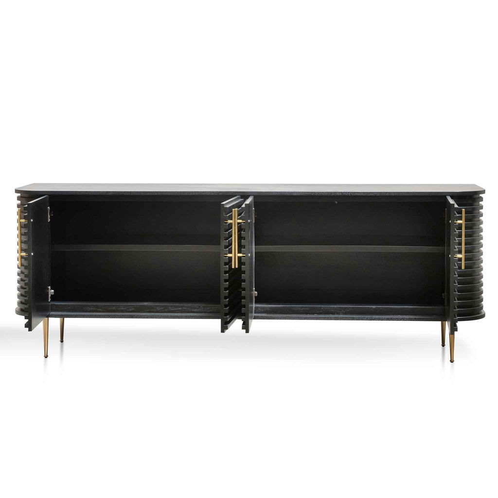 Domenic 2.2m Buffet Unit - Textured Espresso Black