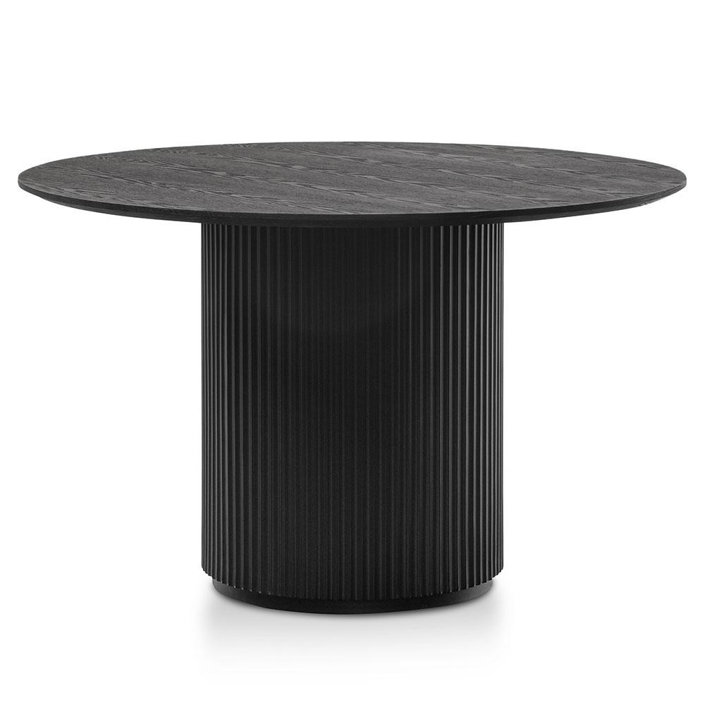 Elino 1.2m Round Wooden Dining Table - Black