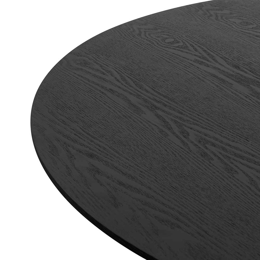 Elino 1.2m Round Wooden Dining Table - Black