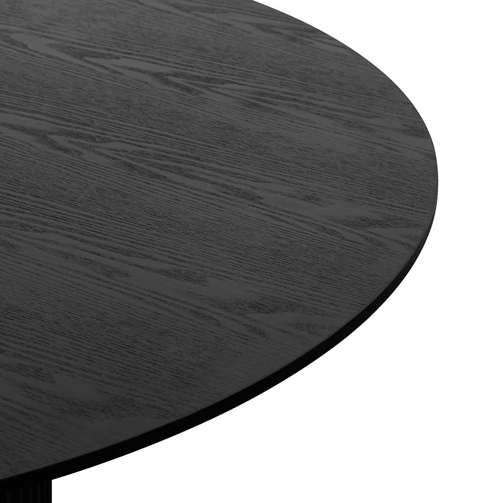 Elino 1.2m Round Wooden Dining Table - Black