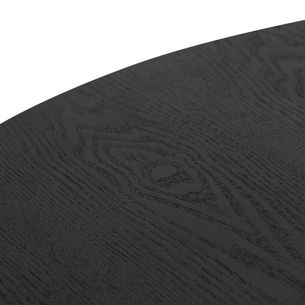 Elino 1.2m Round Wooden Dining Table - Black