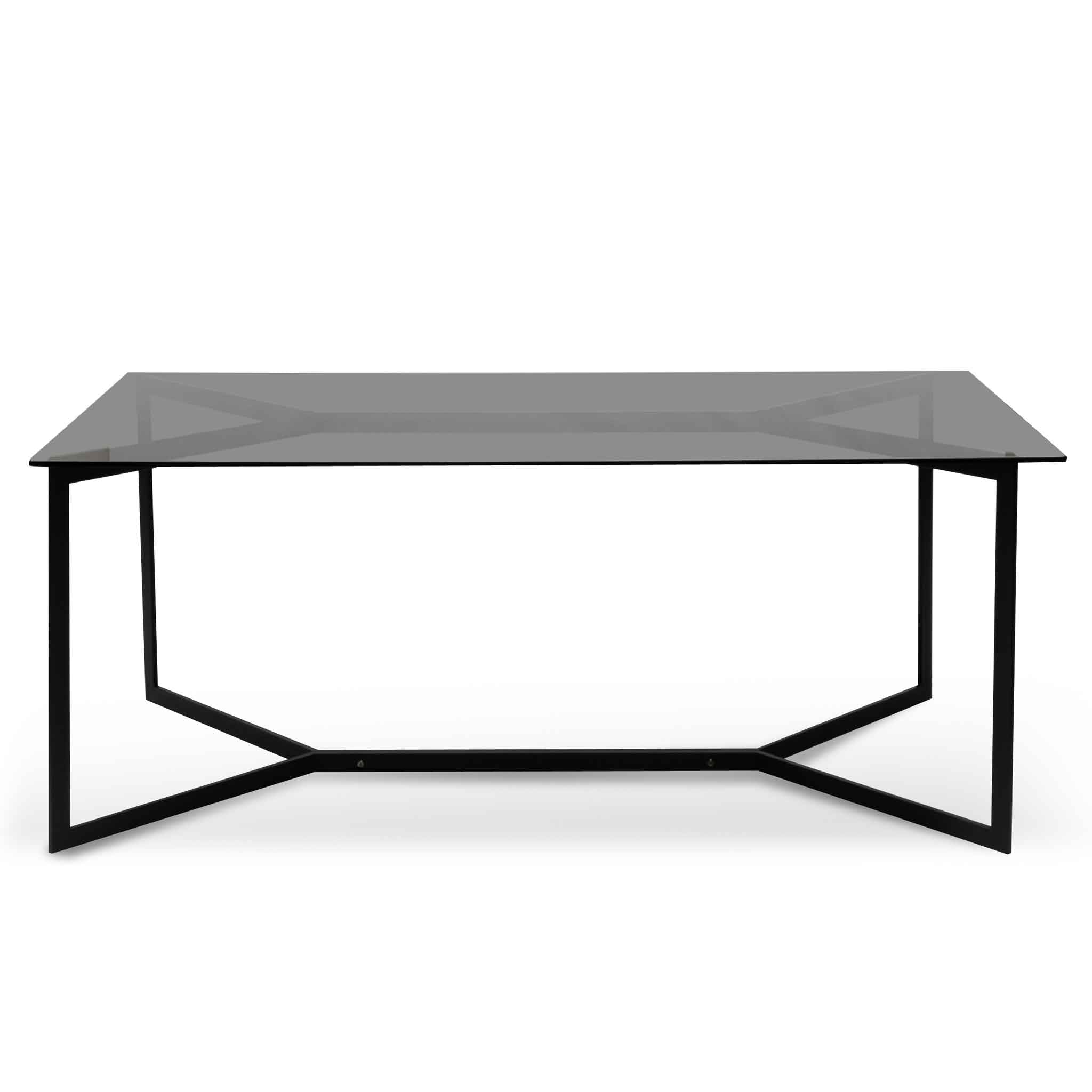 Connor 1.9m Grey Glass Dining Table - Black