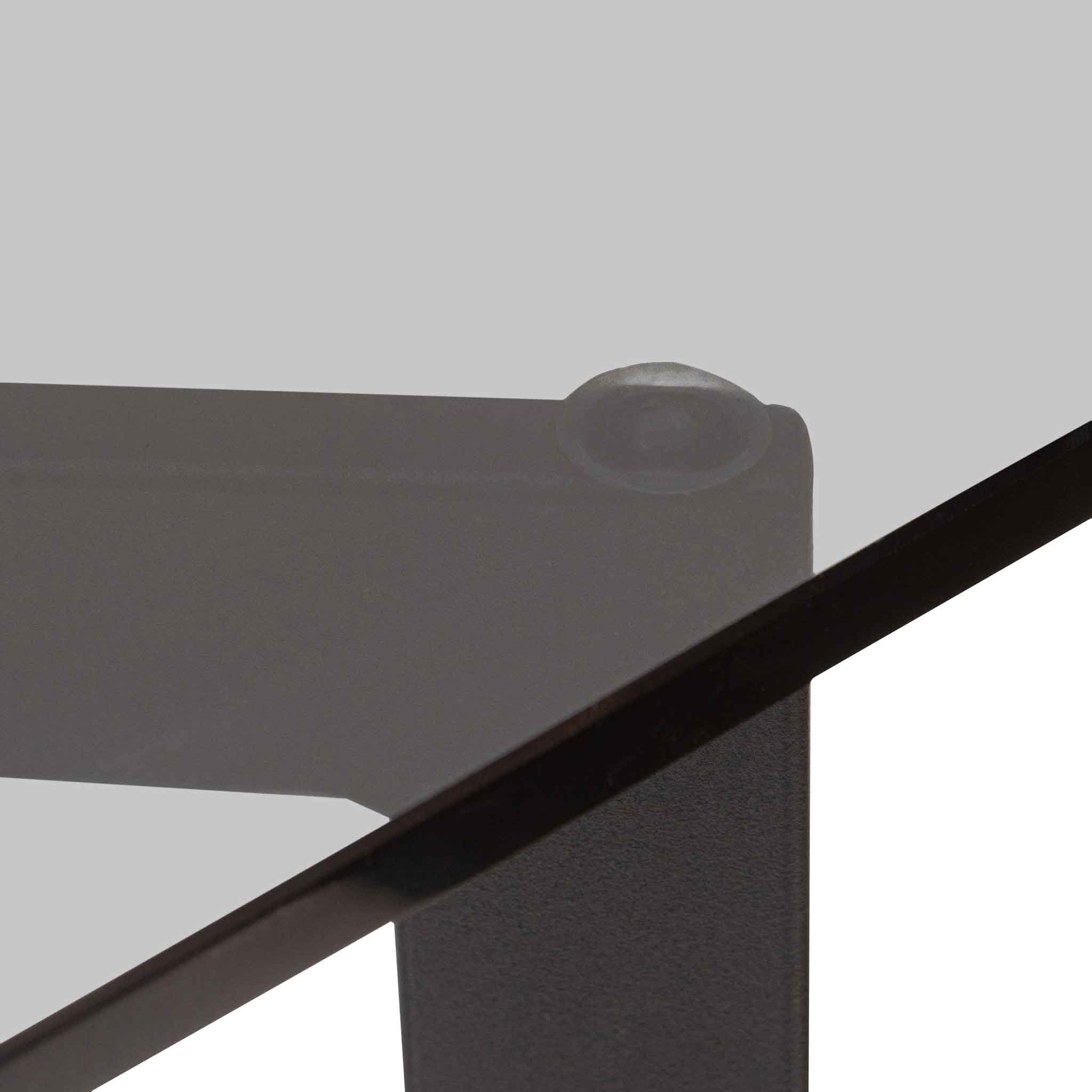 Connor 1.9m Grey Glass Dining Table - Black