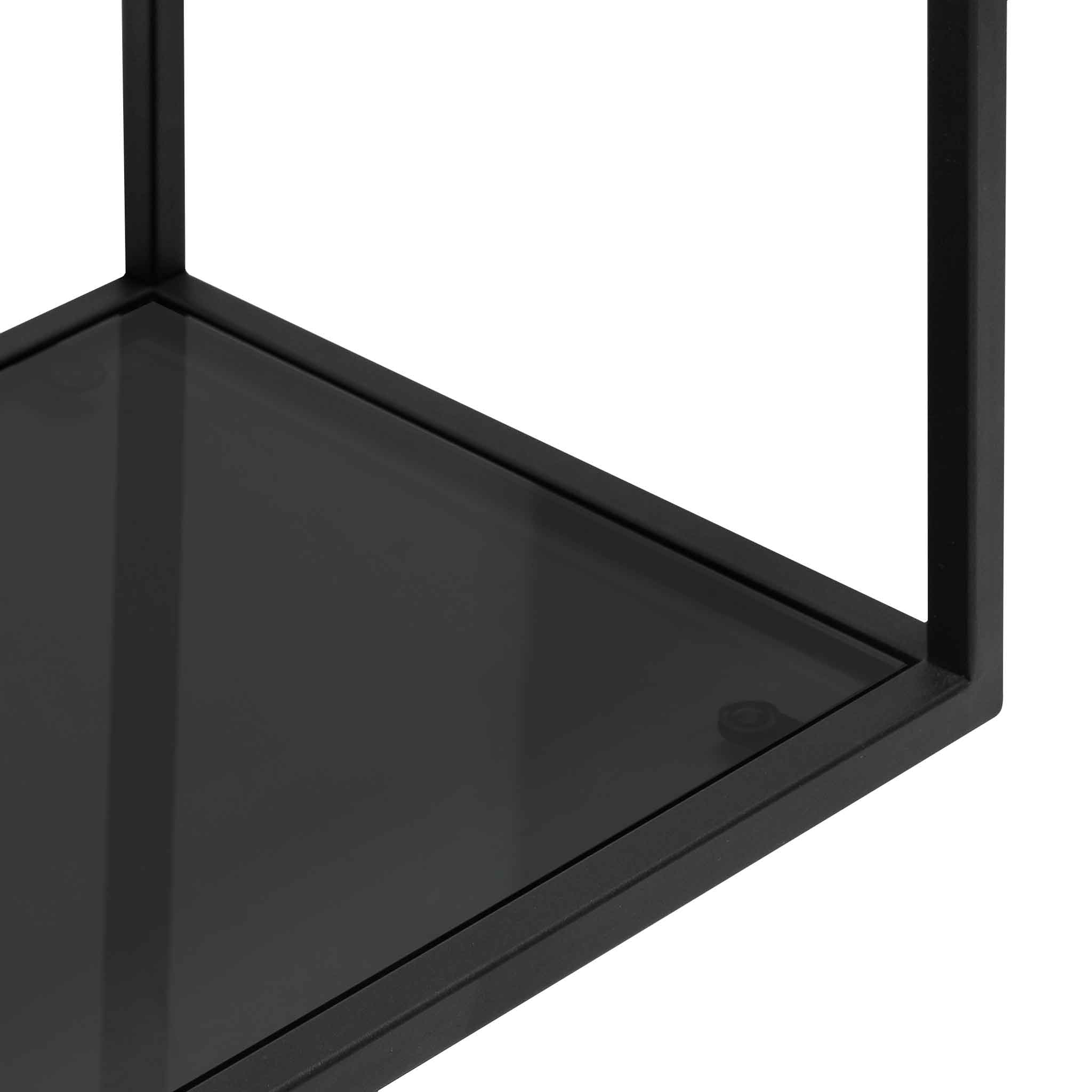 Noel 1.2m Grey Glass Console Table - Black Base