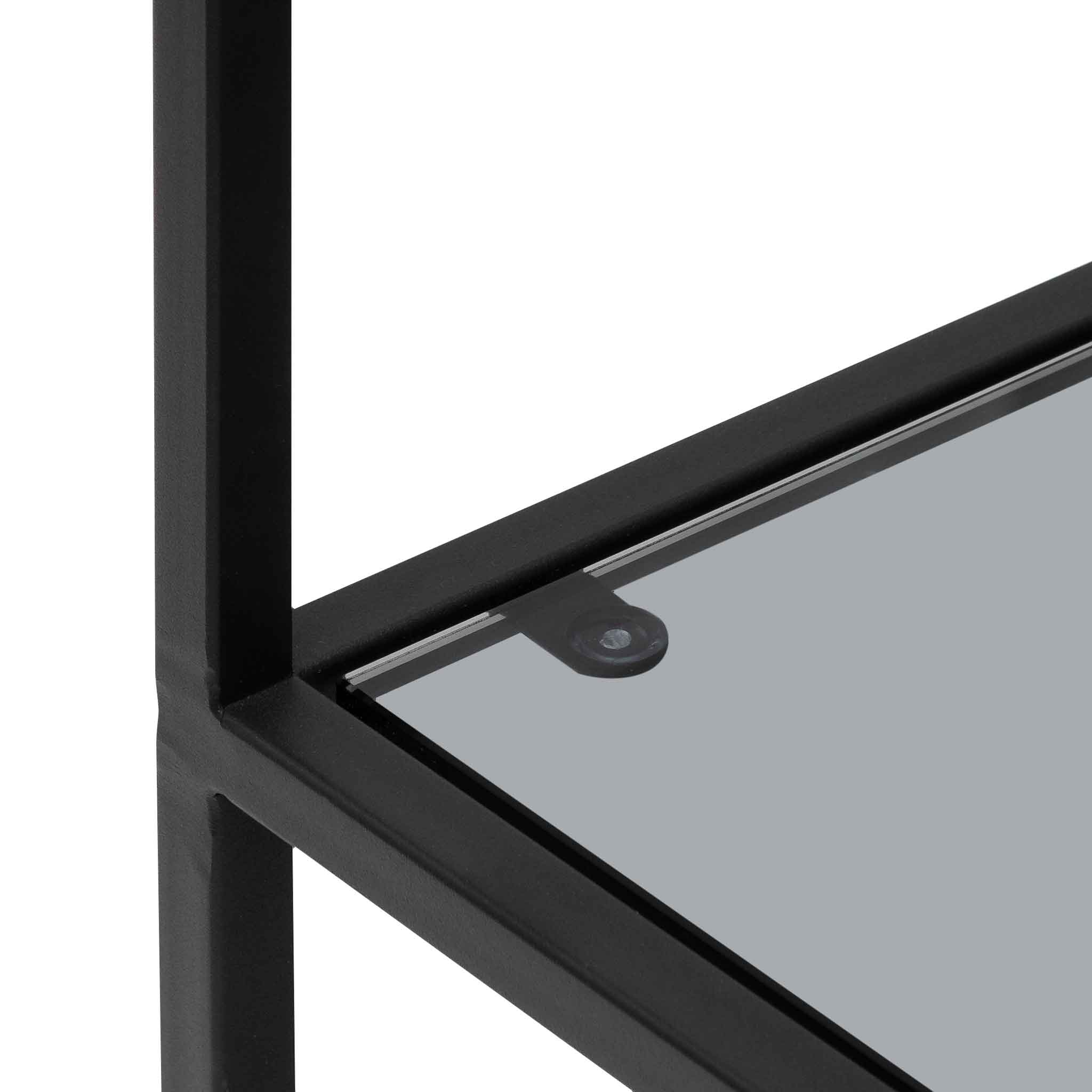 Noel 1.2m Grey Glass Console Table - Black Base