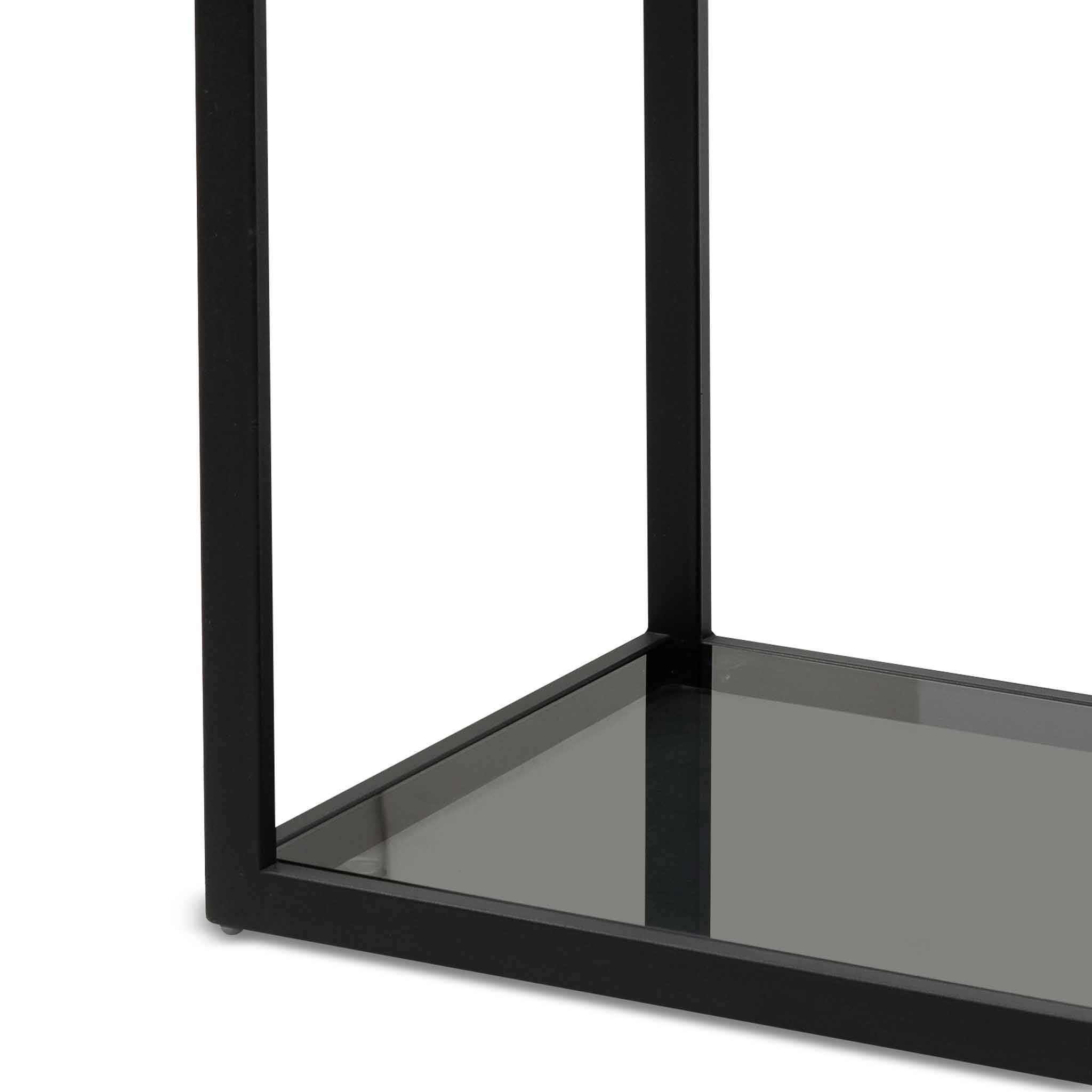 Elle Grey Glass Shelving Unit - Black Frame