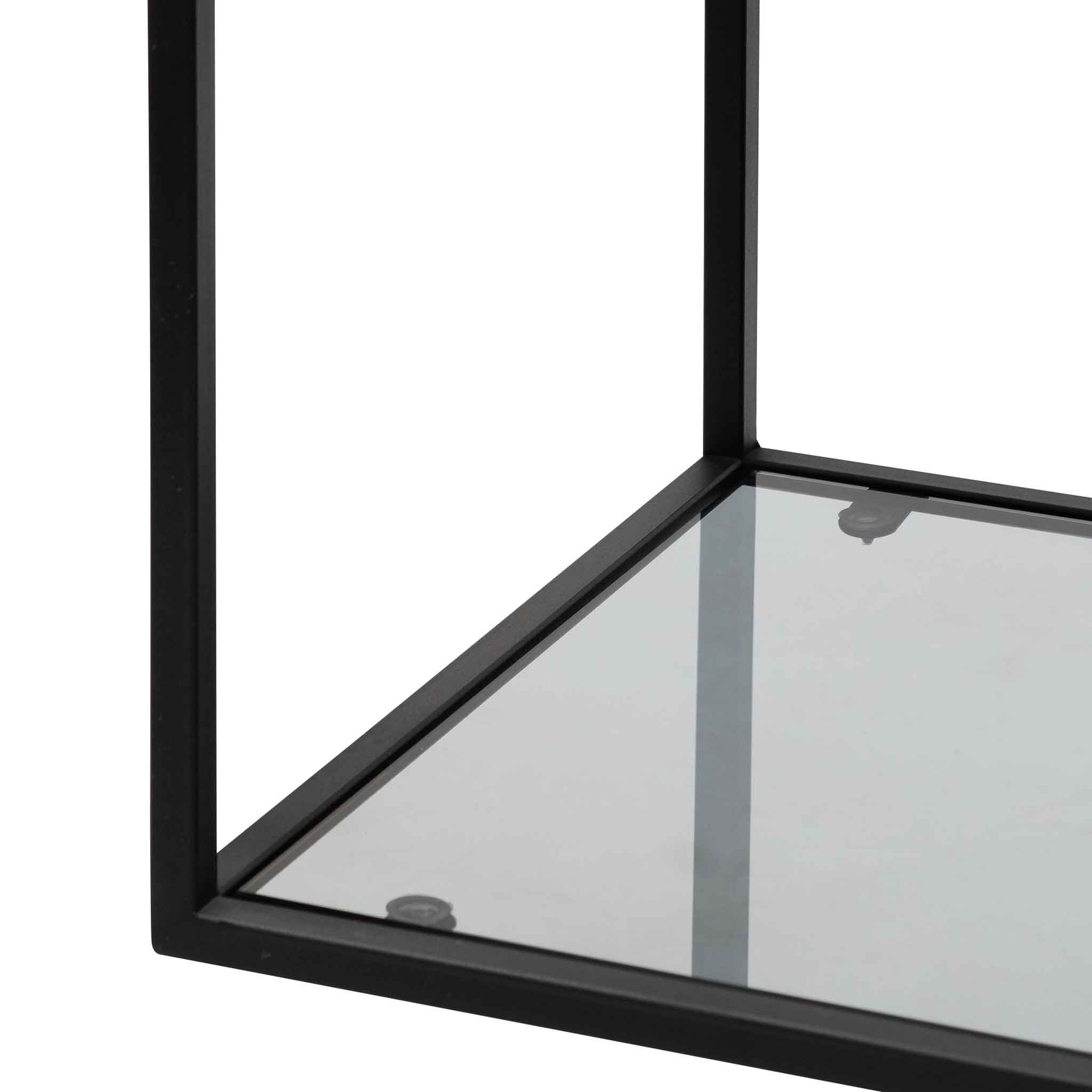 Elle Grey Glass Shelving Unit - Black Frame