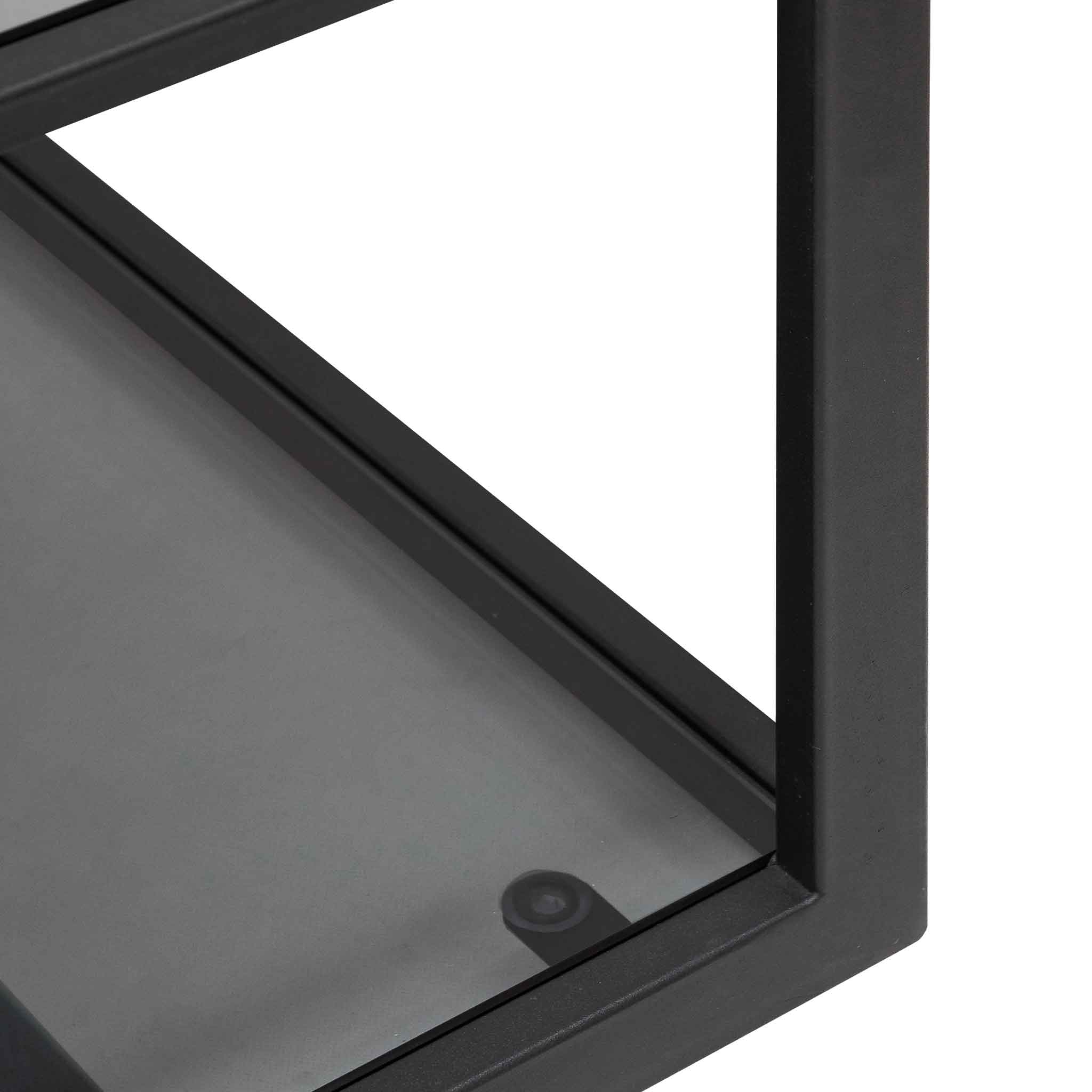 Elle Grey Glass Shelving Unit - Black Frame