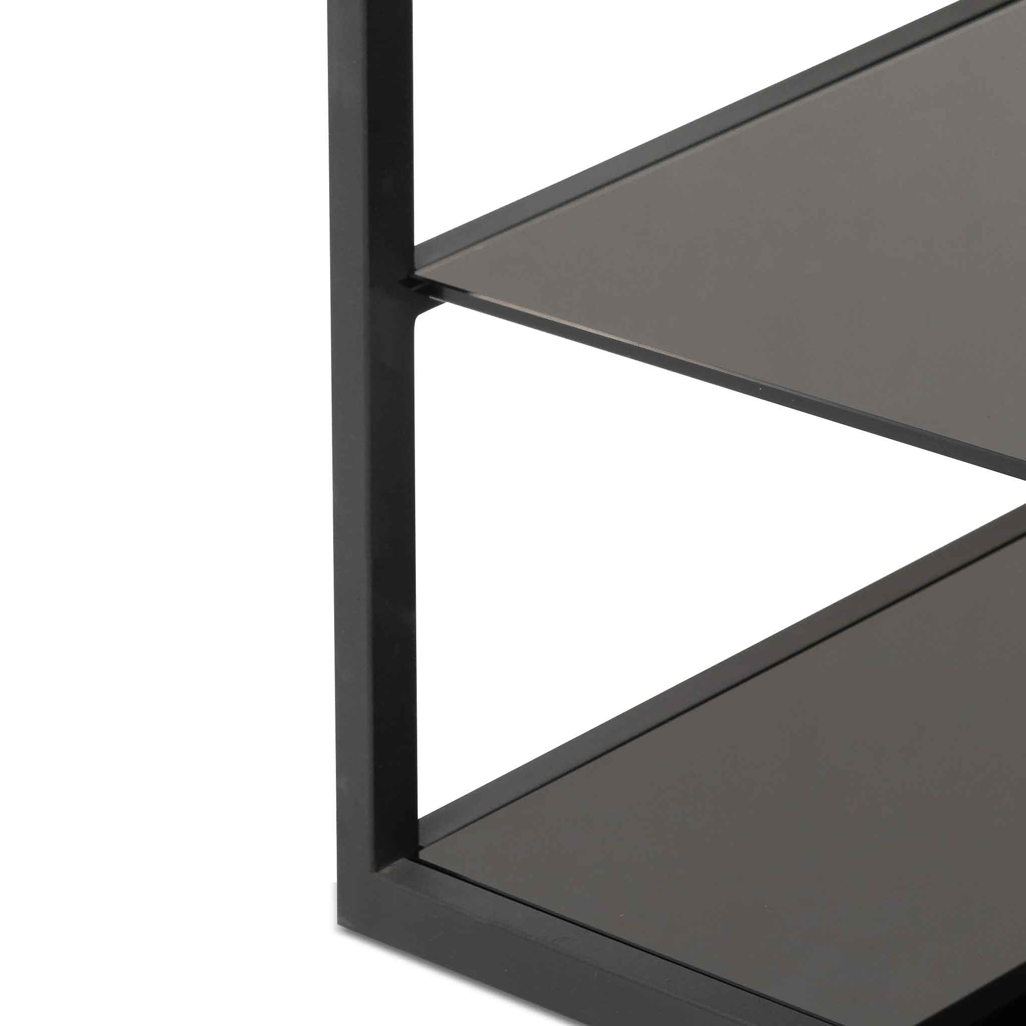 Catelin Black Glass Shelving Unit - Black Frame