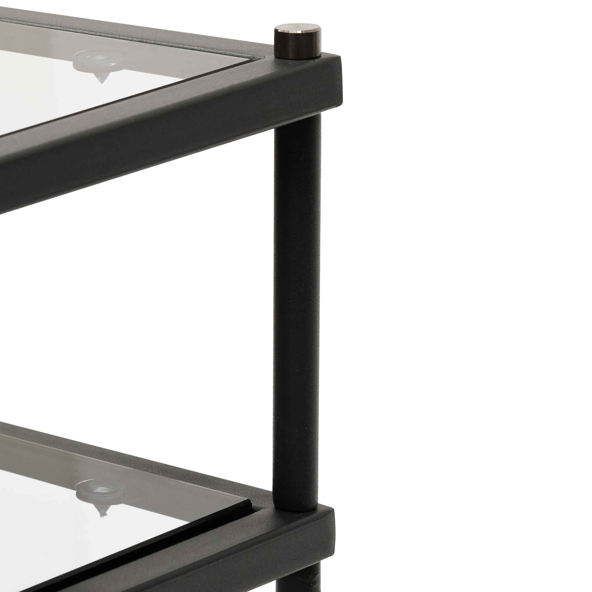 Trevino 1.2m Grey Glass Console Table - Black Base