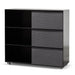 CDT6548-SN Inter-layered Black Storage Cabinet - Grey Doors