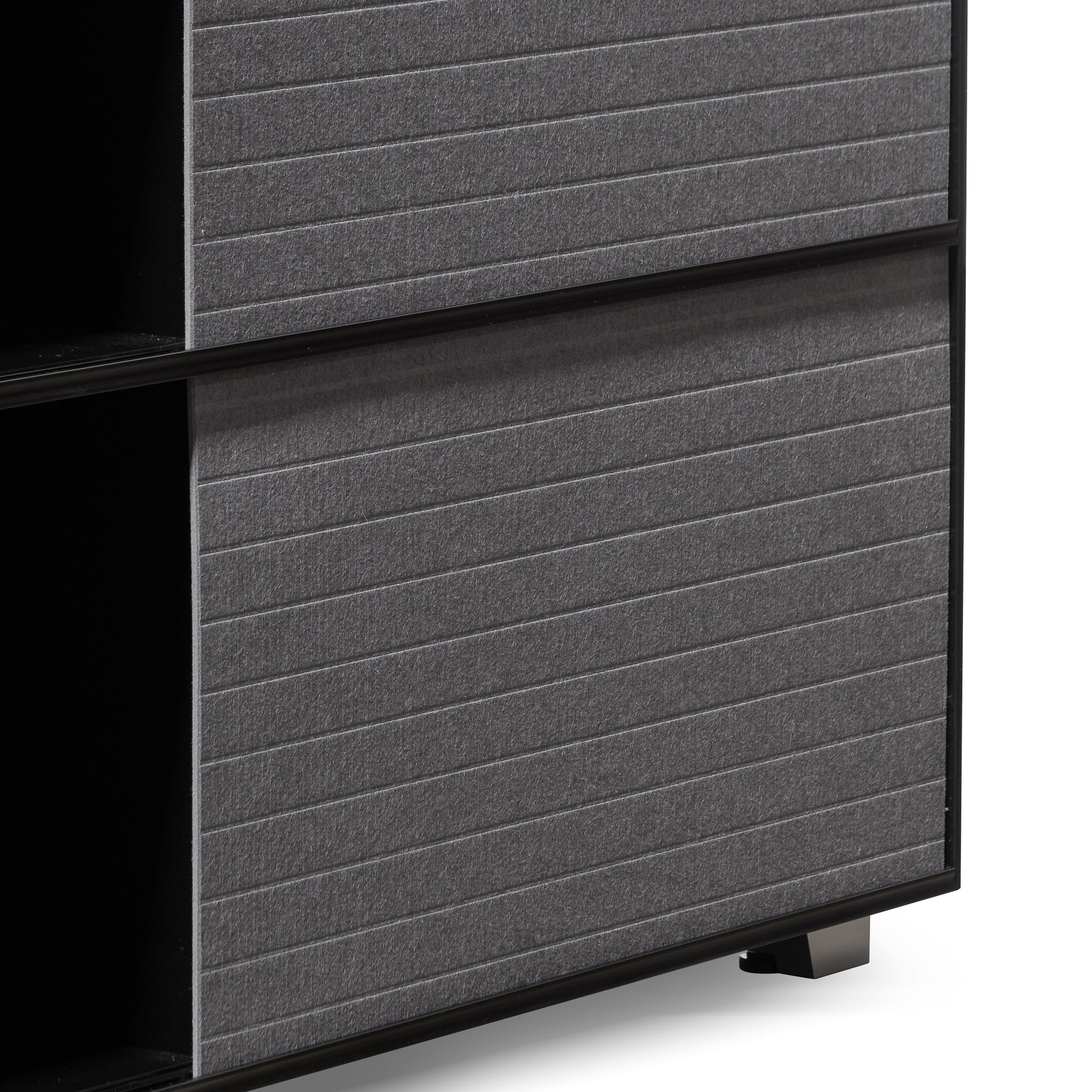 Winford Inter-layered Black Storage Cabinet - Grey Doors