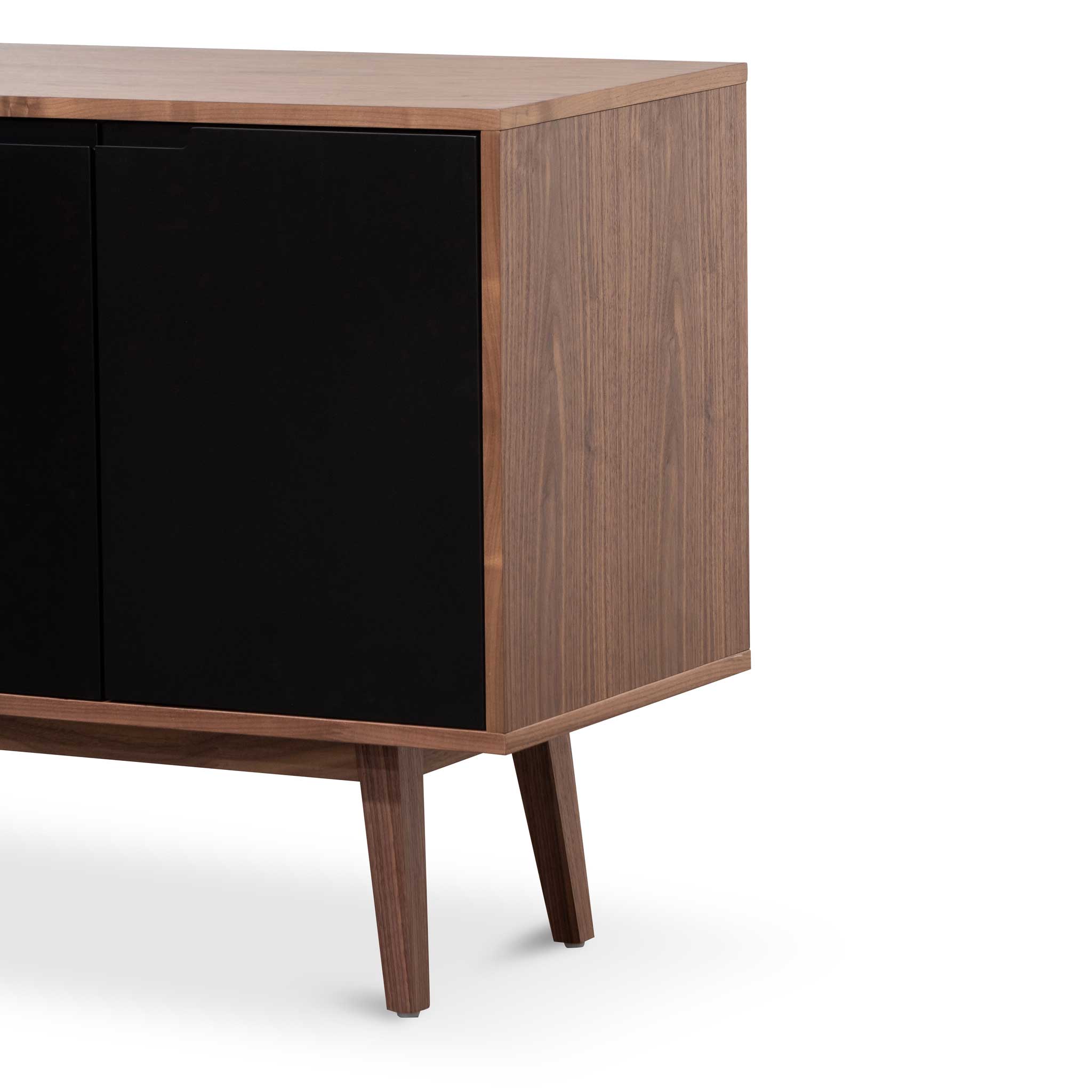 Marc 1.6m Sideboard Buffet Unit - Walnut with Black Doors