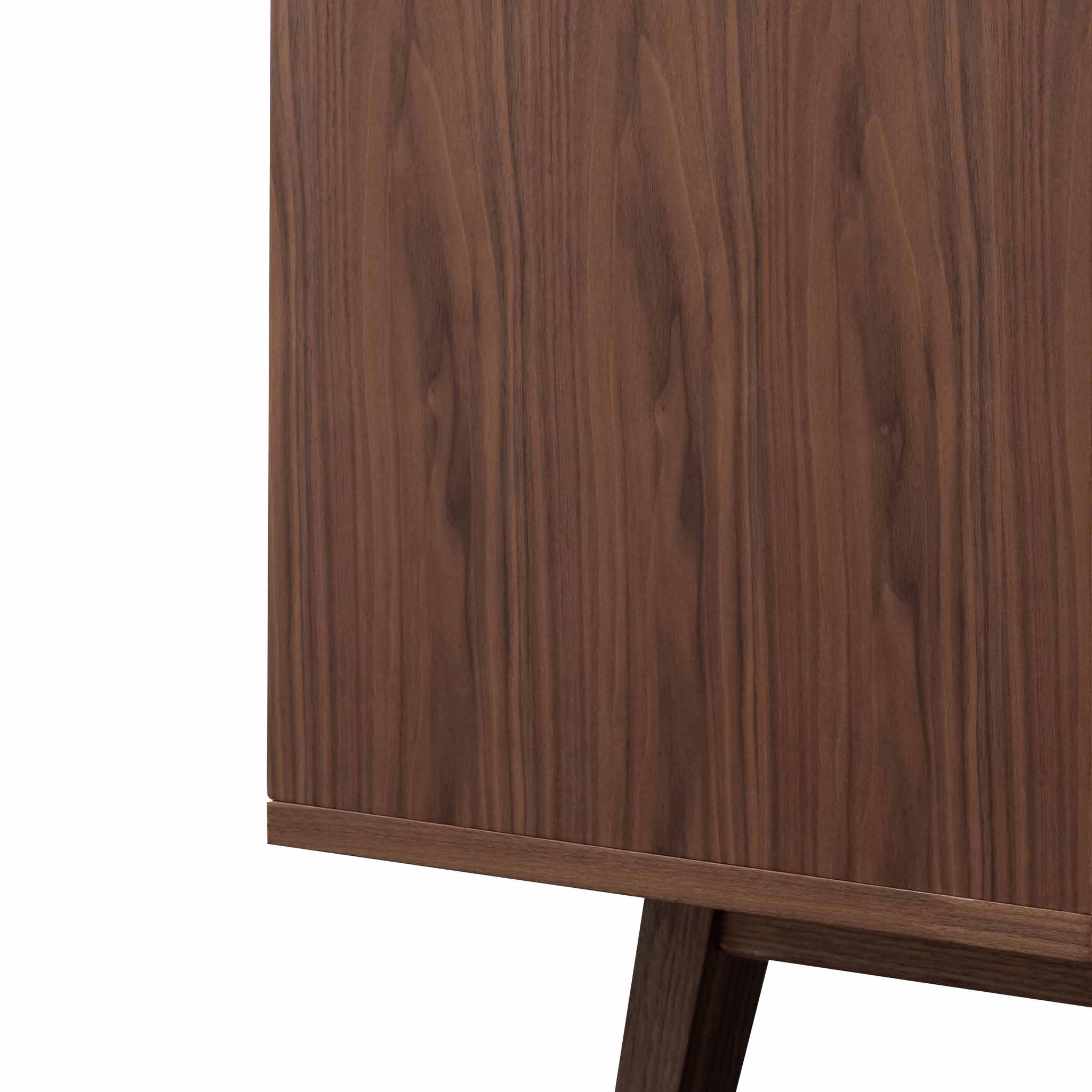 Marc 1.6m Sideboard Buffet Unit - Walnut with Black Doors